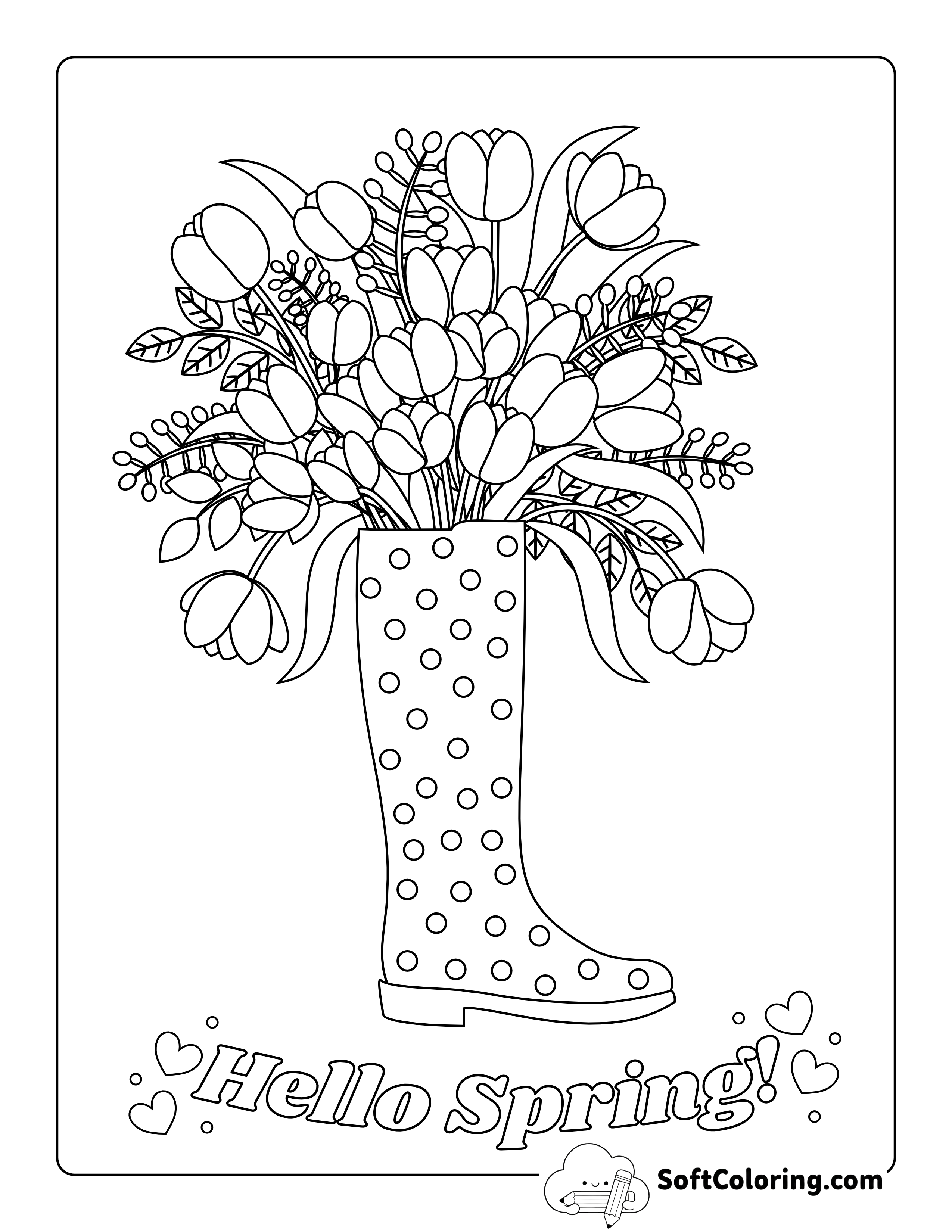 Spotted Rain Boots with Flowers