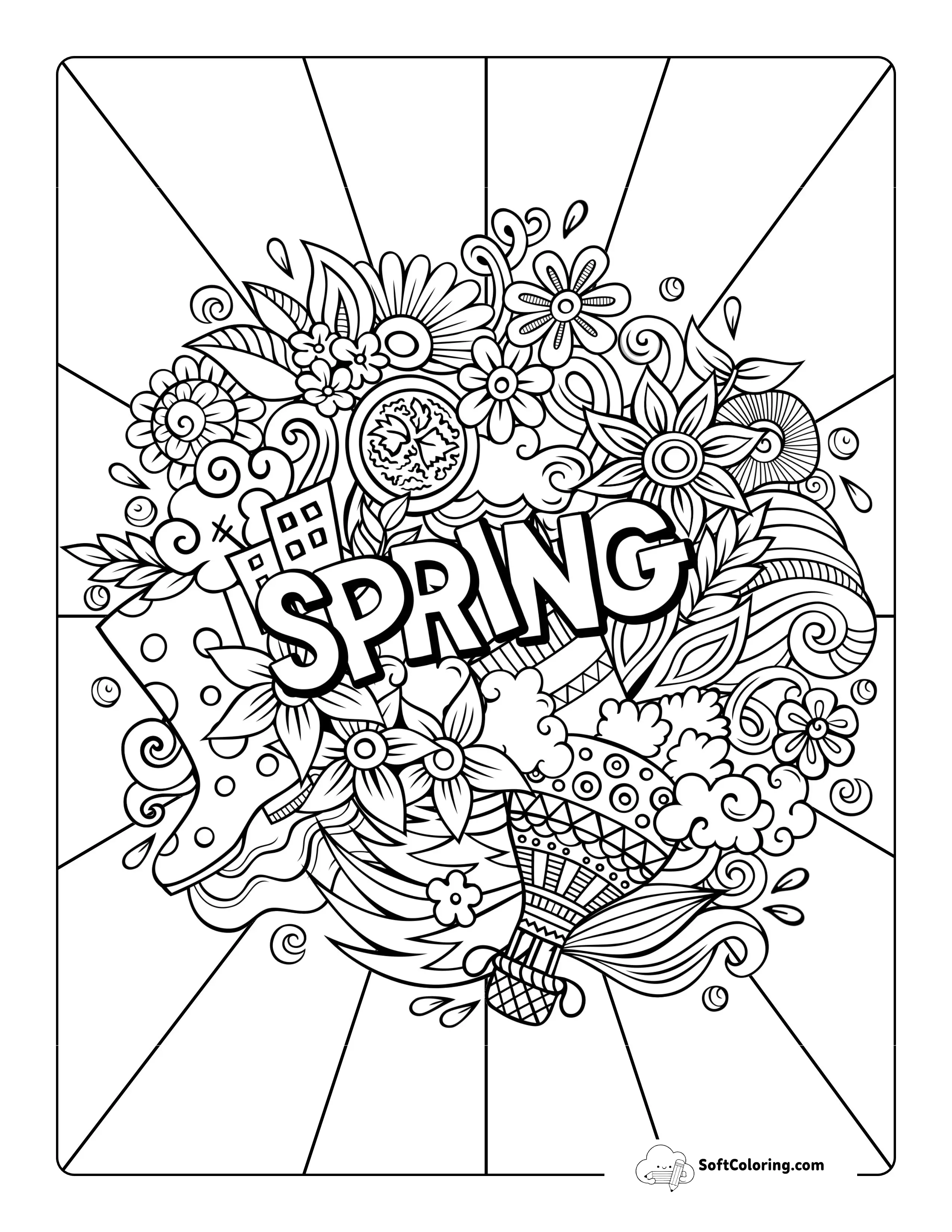 Spring Doodle For Adults