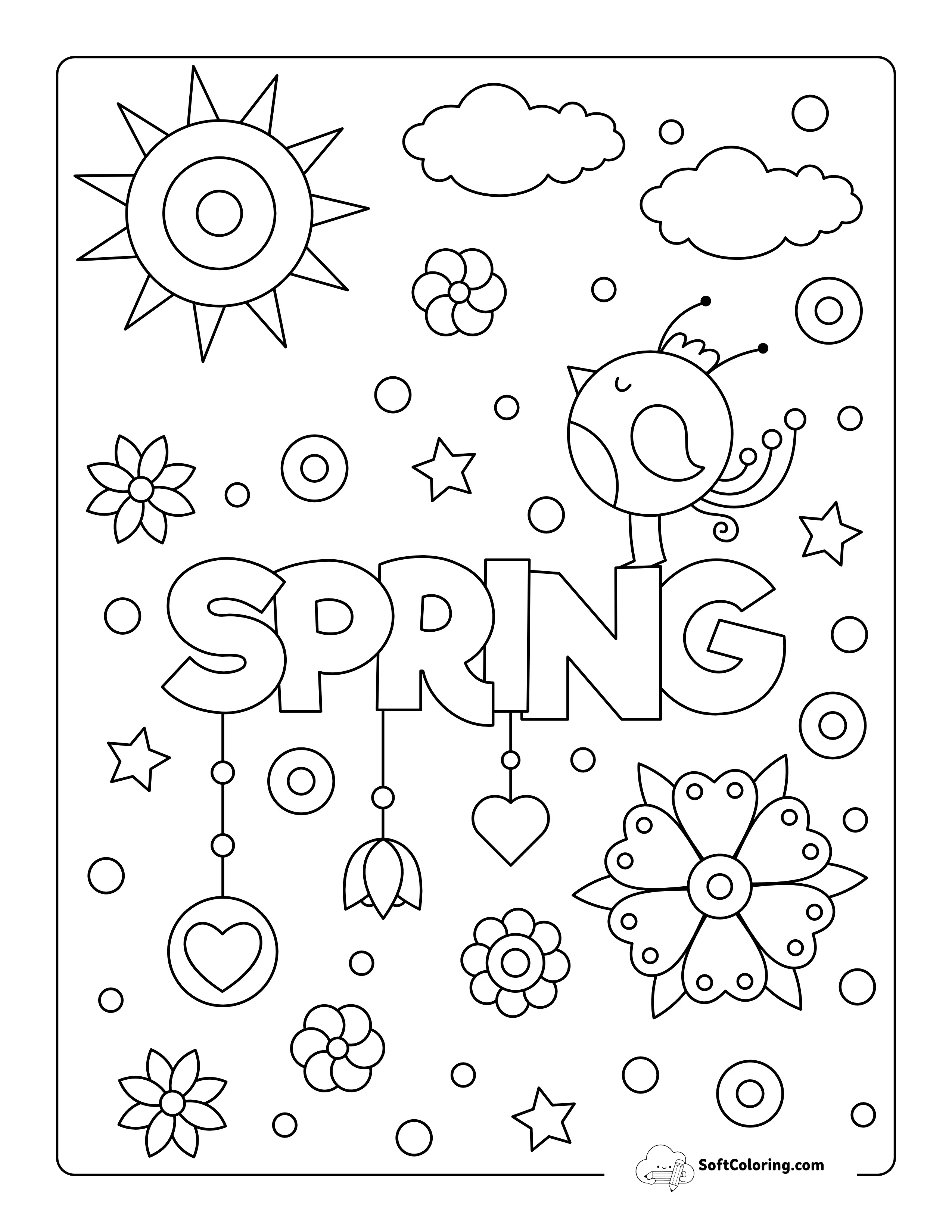 Spring Coloring Page For Kids
