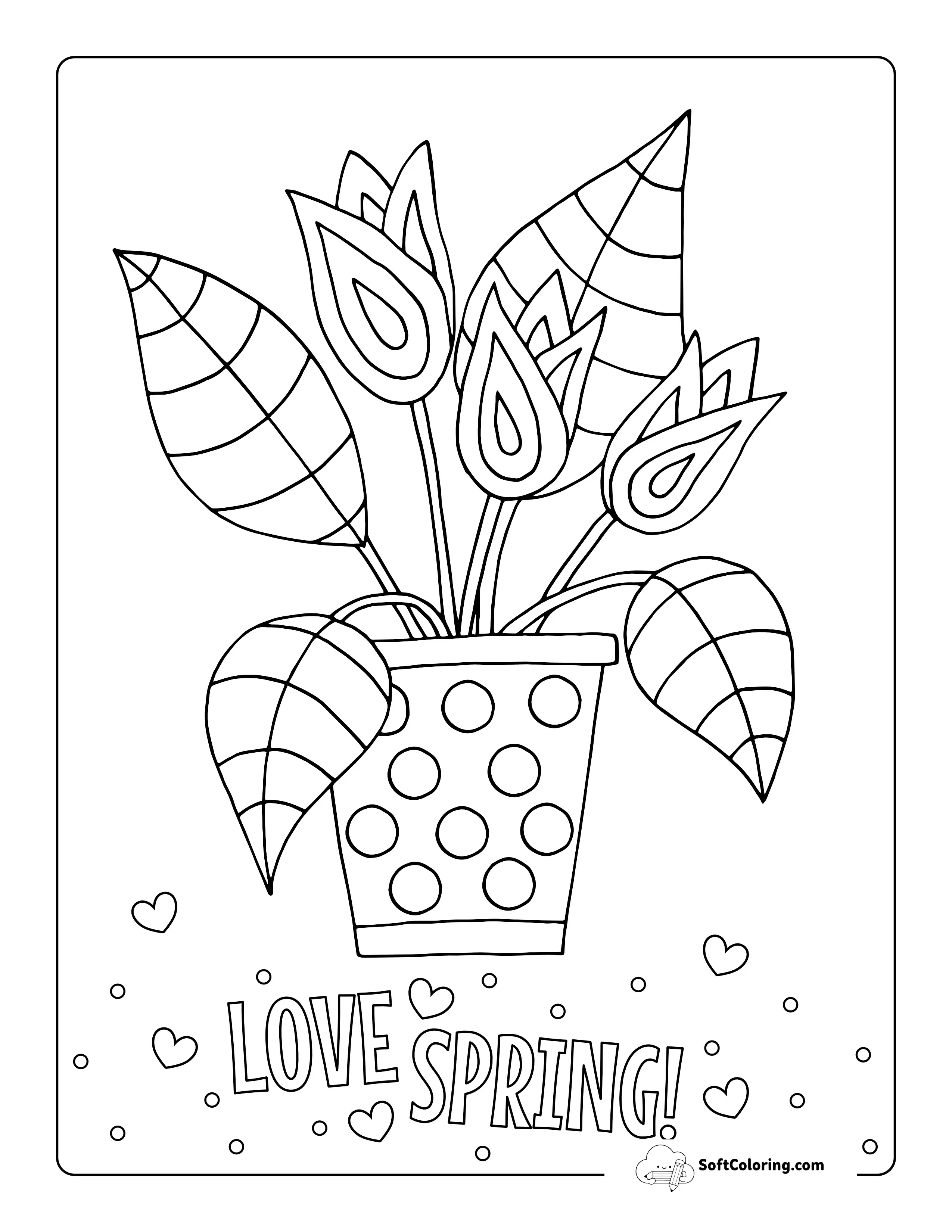 Spring Tulips Flower Picture To Color