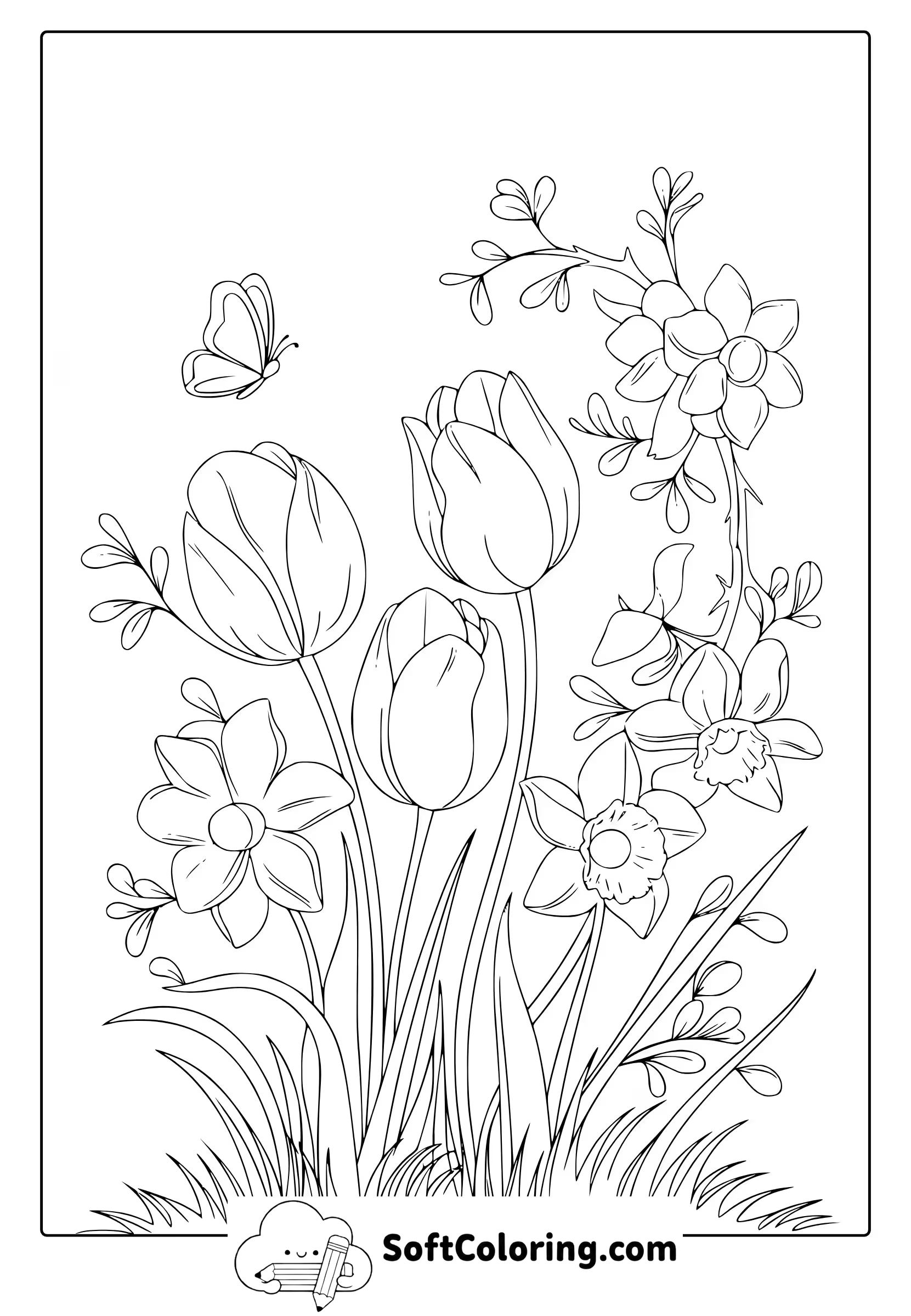 Spring Season Coloring Page