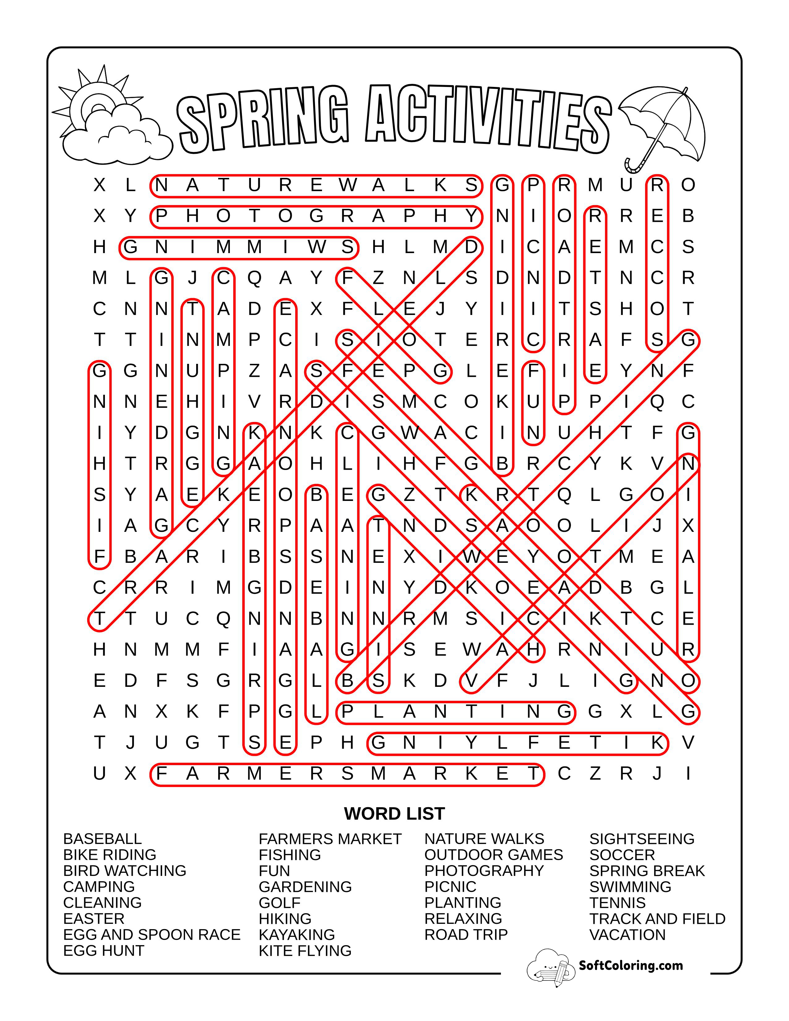 Hard Spring Activities Solution