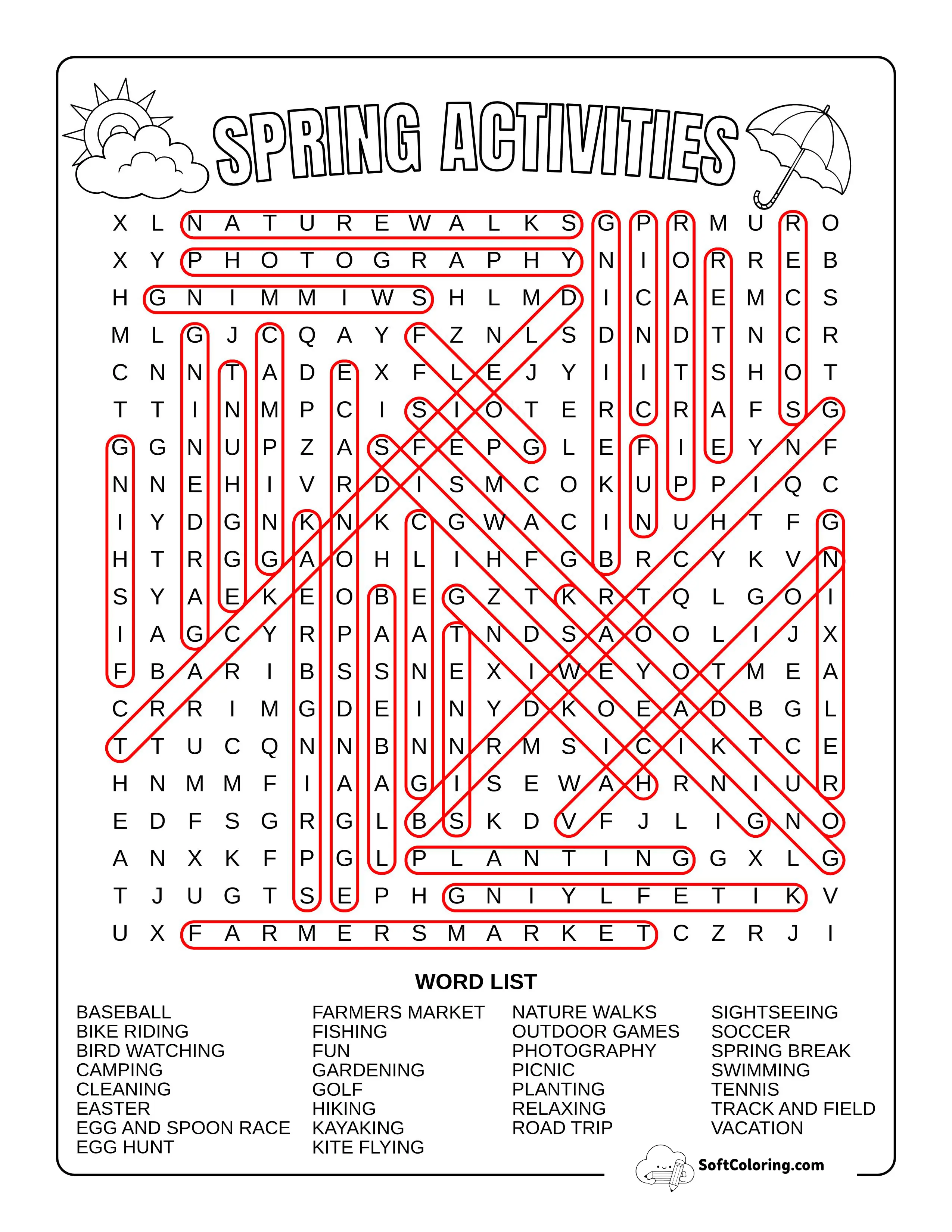 Hard Spring Activities Solution
