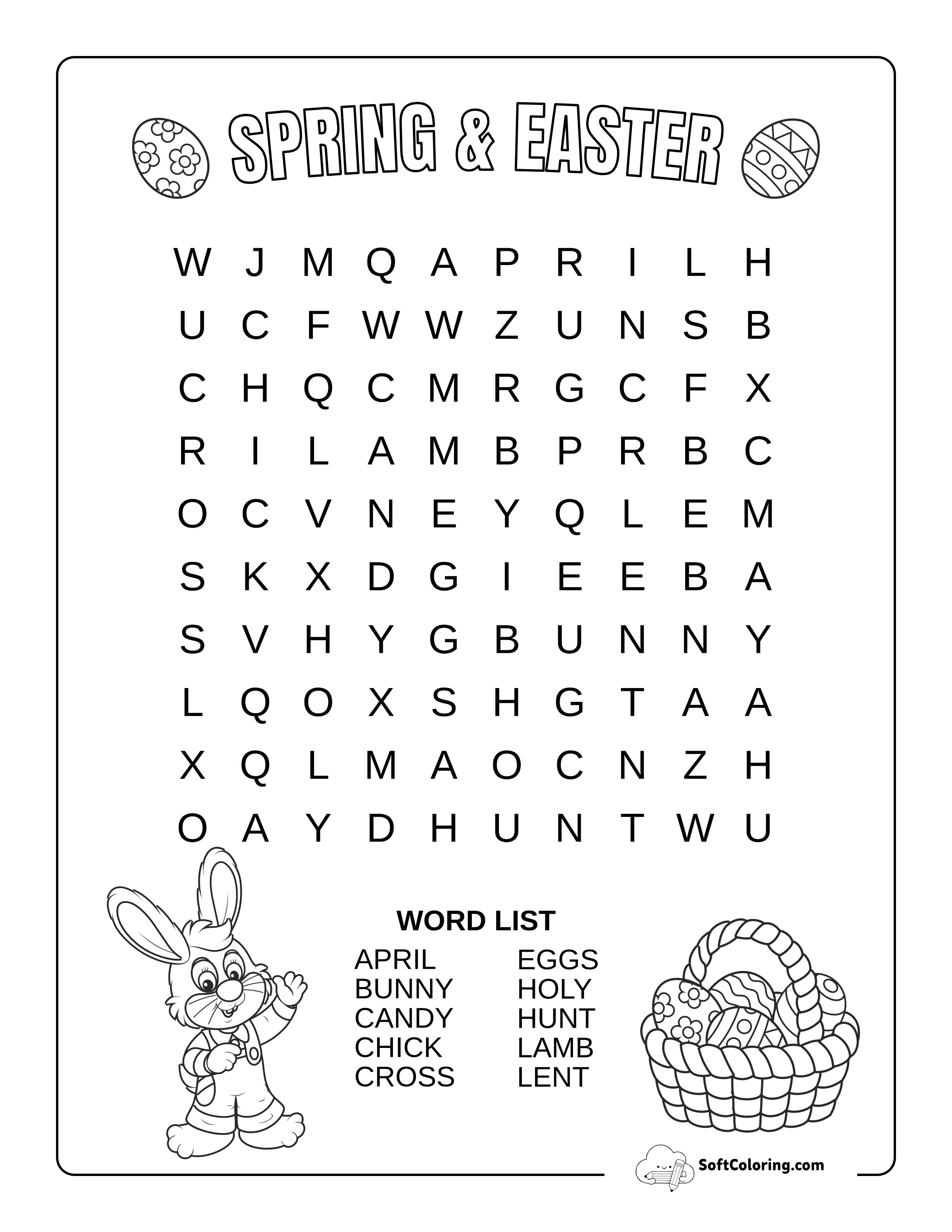 Easy Spring & Easter Word Search