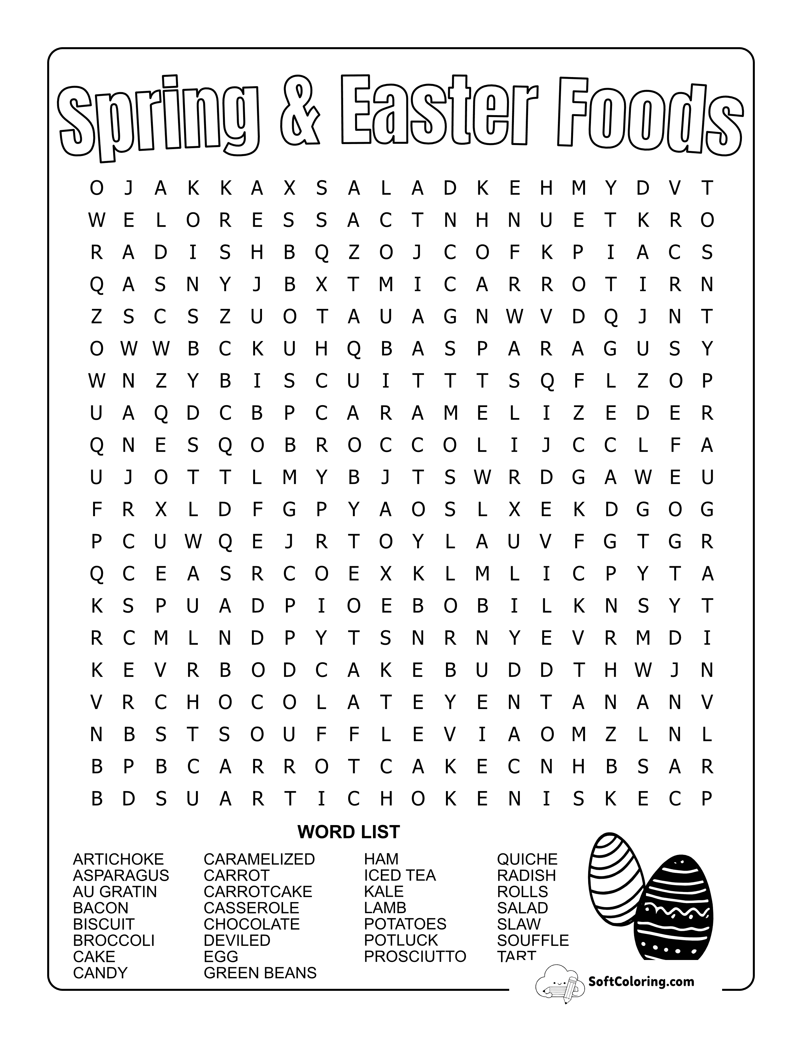 *New* Hard Spring & Easter Food Word Search