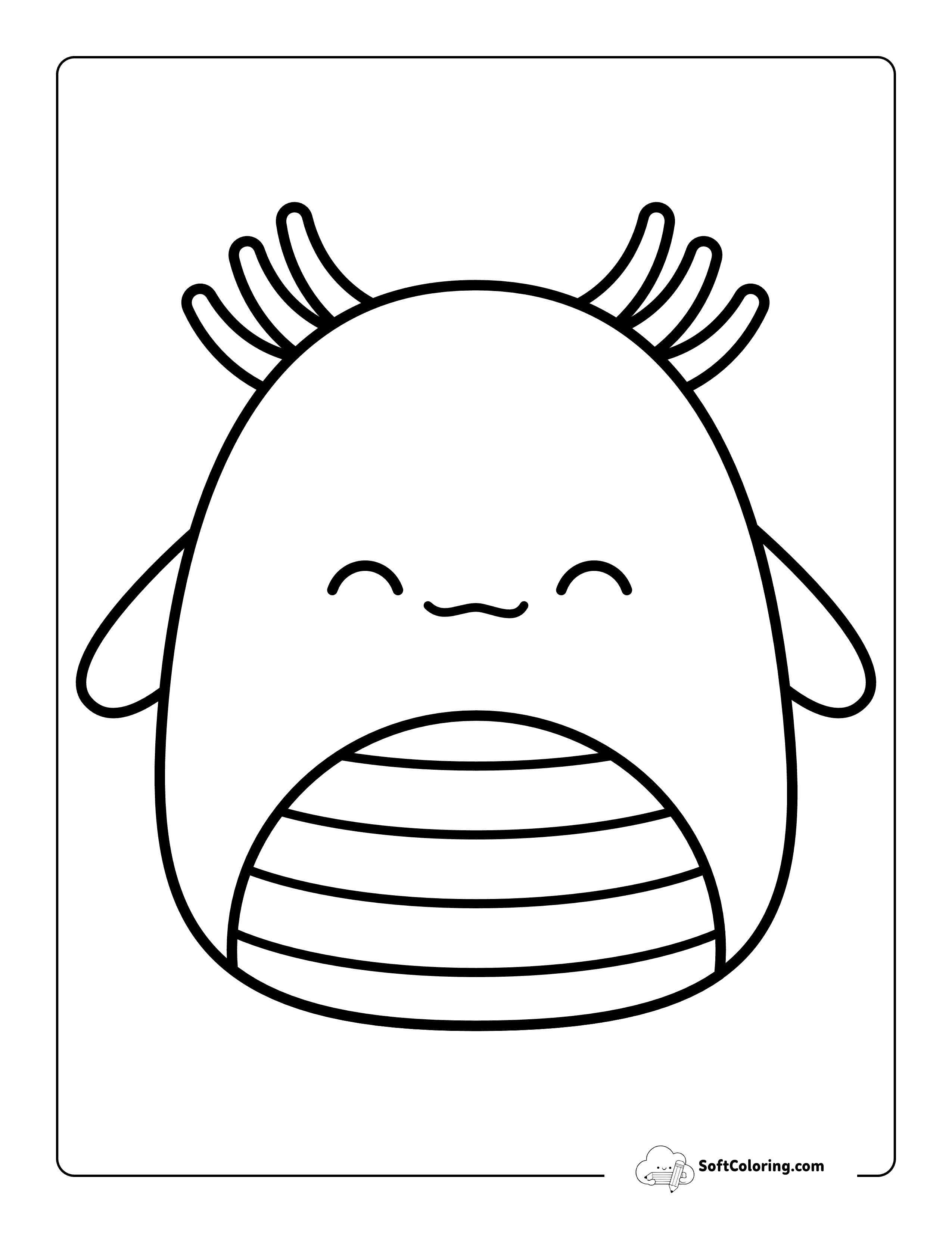 Axolotl-Inspired Squishmallow Coloring Sheet