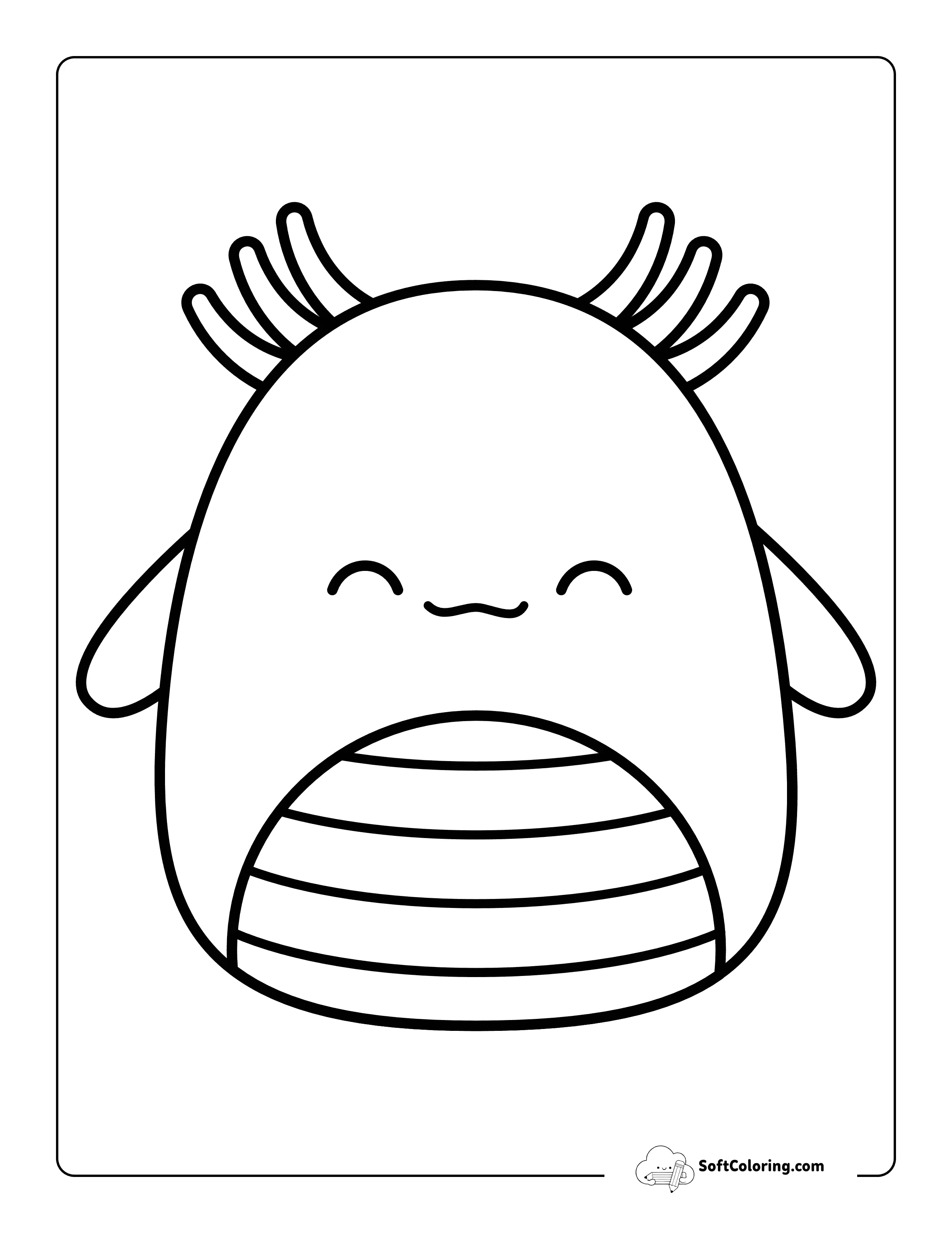 Axolotl-Inspired Squishmallow Coloring Sheet