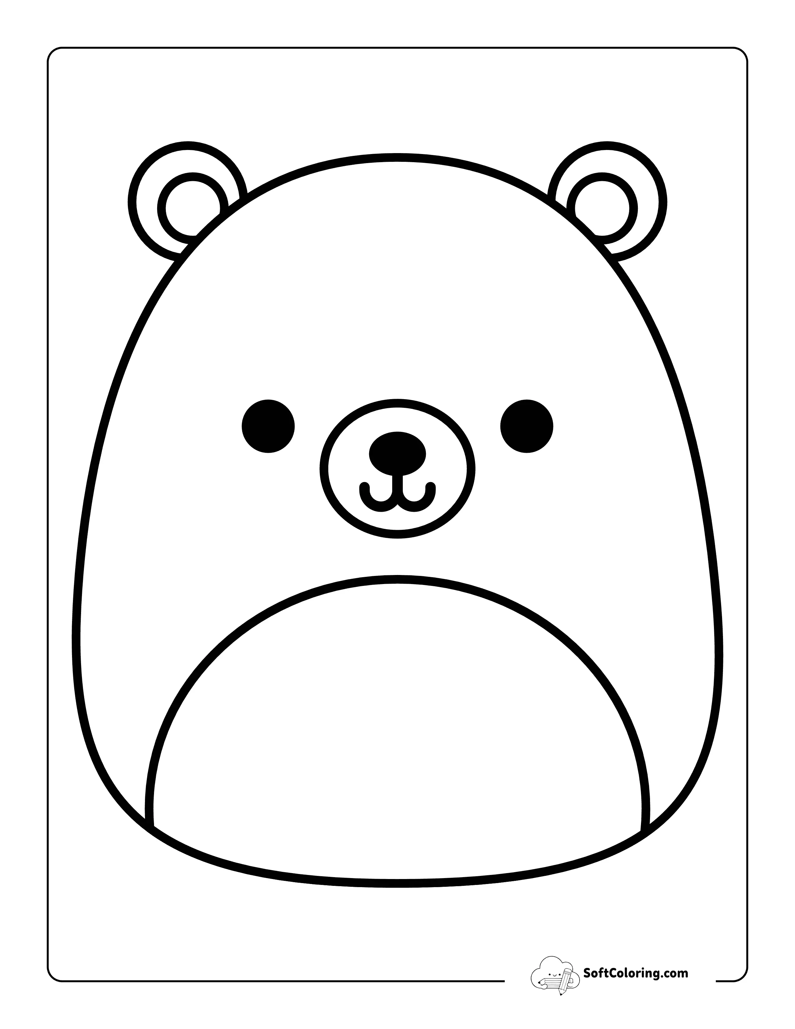 Coloring Sheet Inspired By Bear Squishmallow