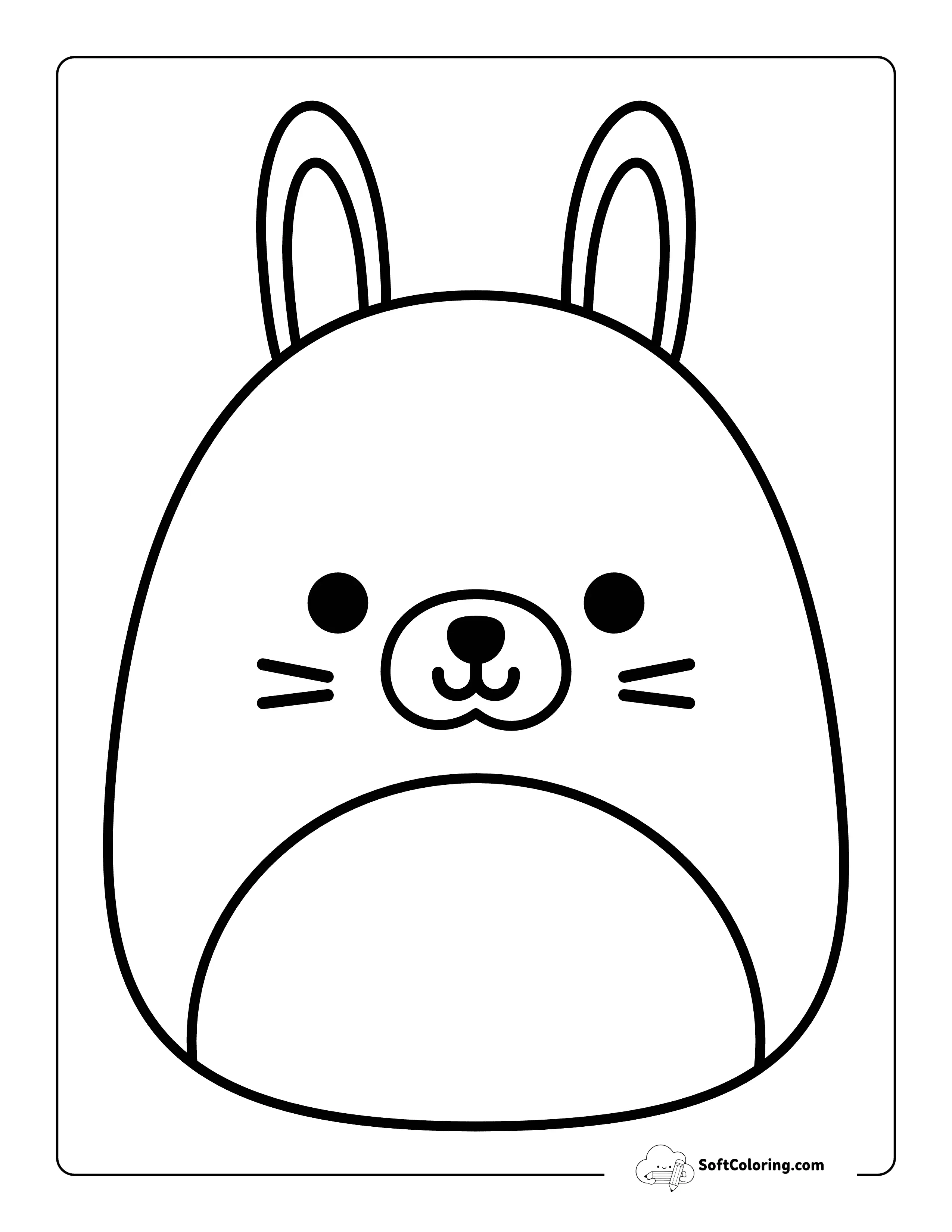 Bunny Squishmallow-Inspired Coloring Page