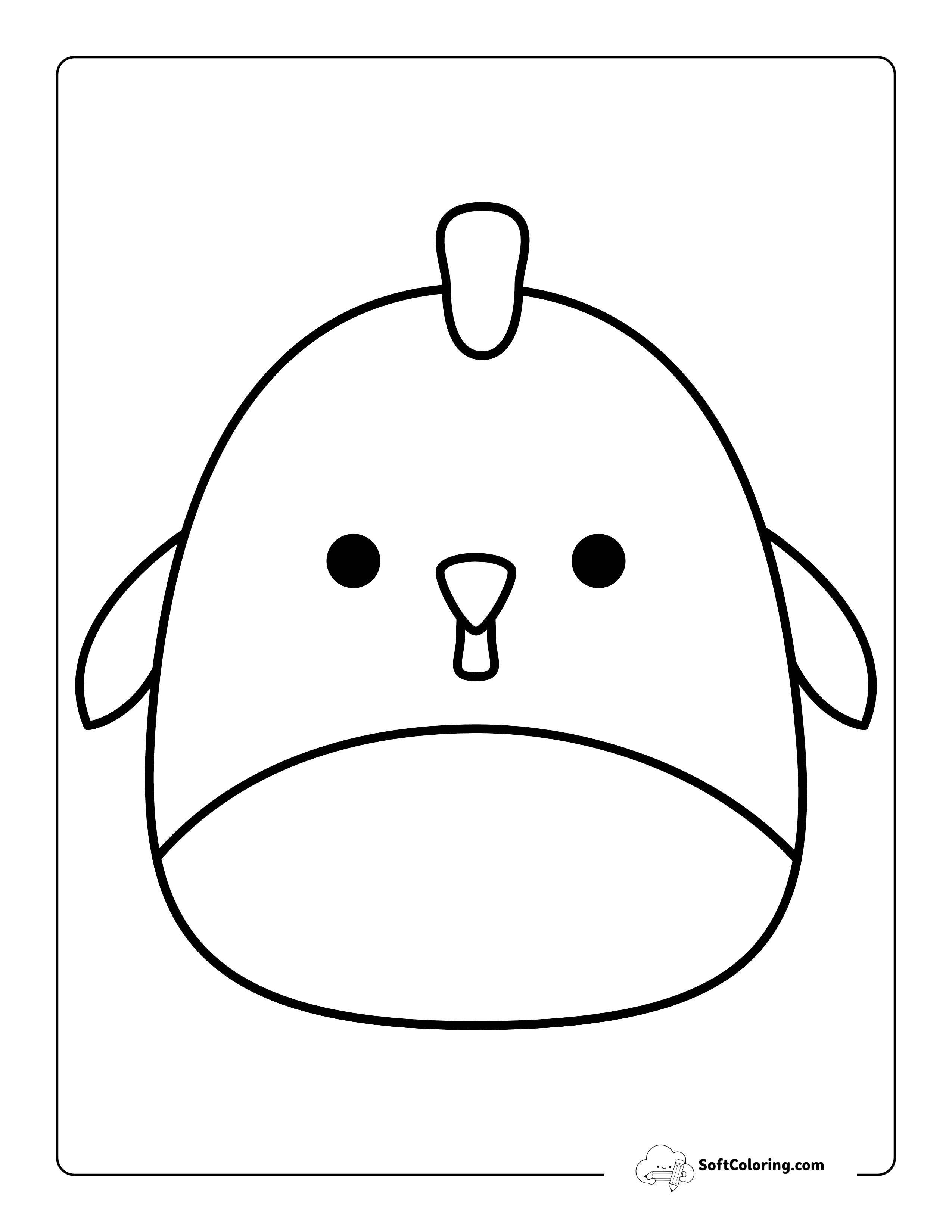 Printable Coloring Sheet Inspired By Chicken Squishmallow