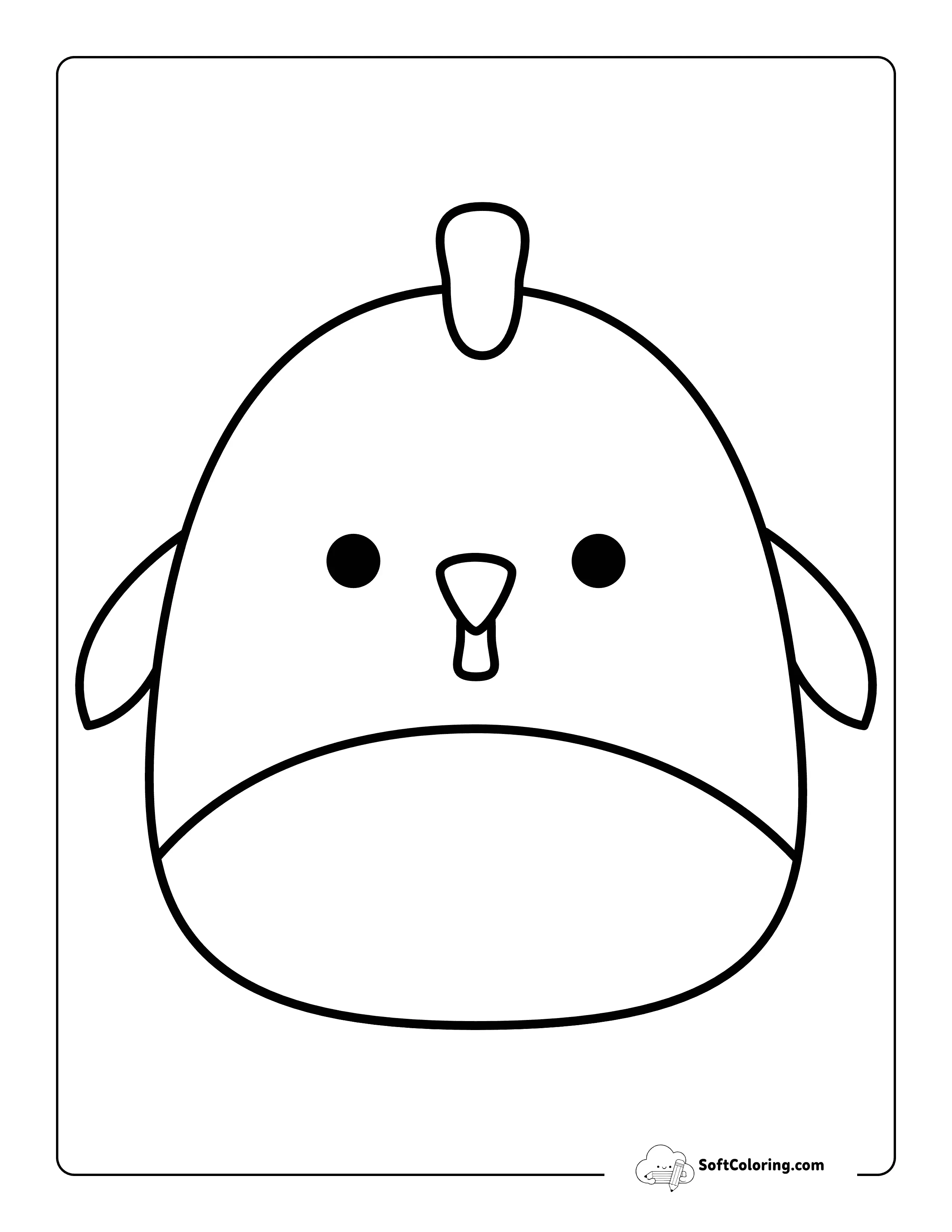 Printable Coloring Sheet Inspired By Chicken Squishmallow