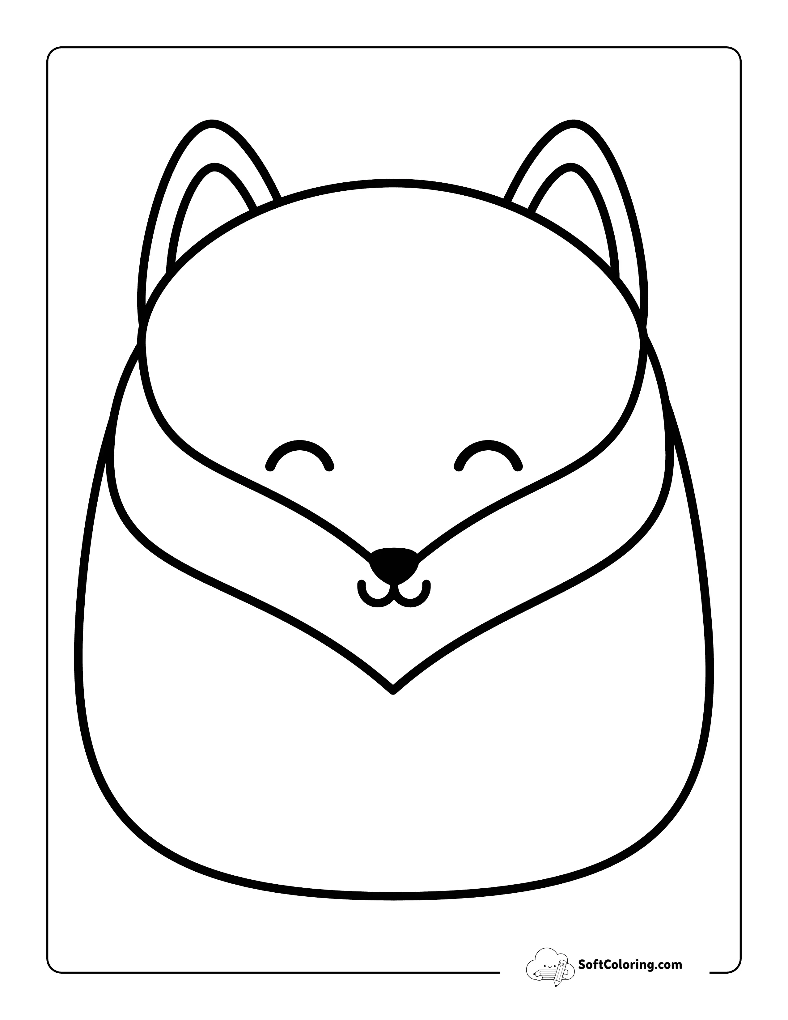 Cute Fox Squishmallow-Inspired Coloring Sheet Printable