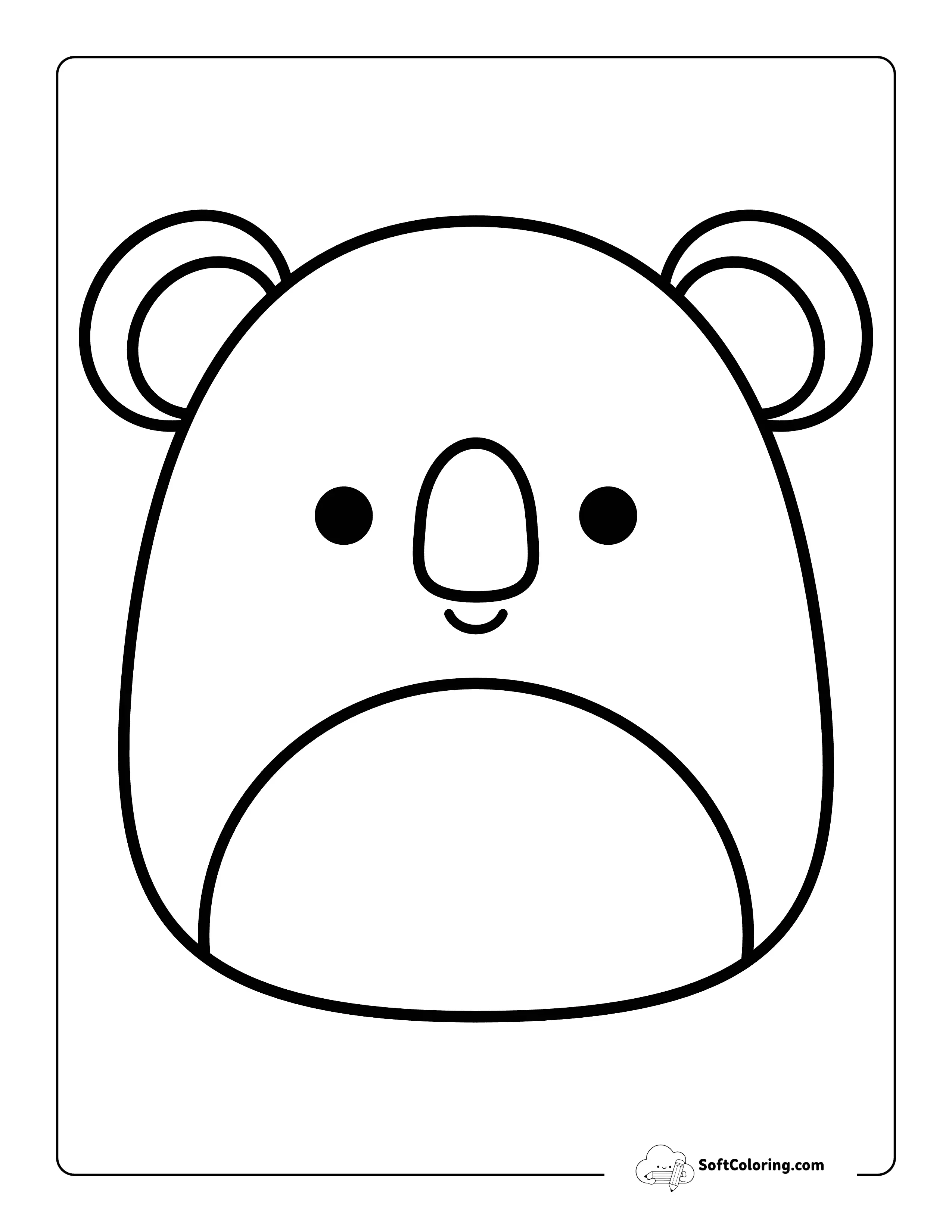 Koala Squishmallow-Inspired Coloring Page For Kids
