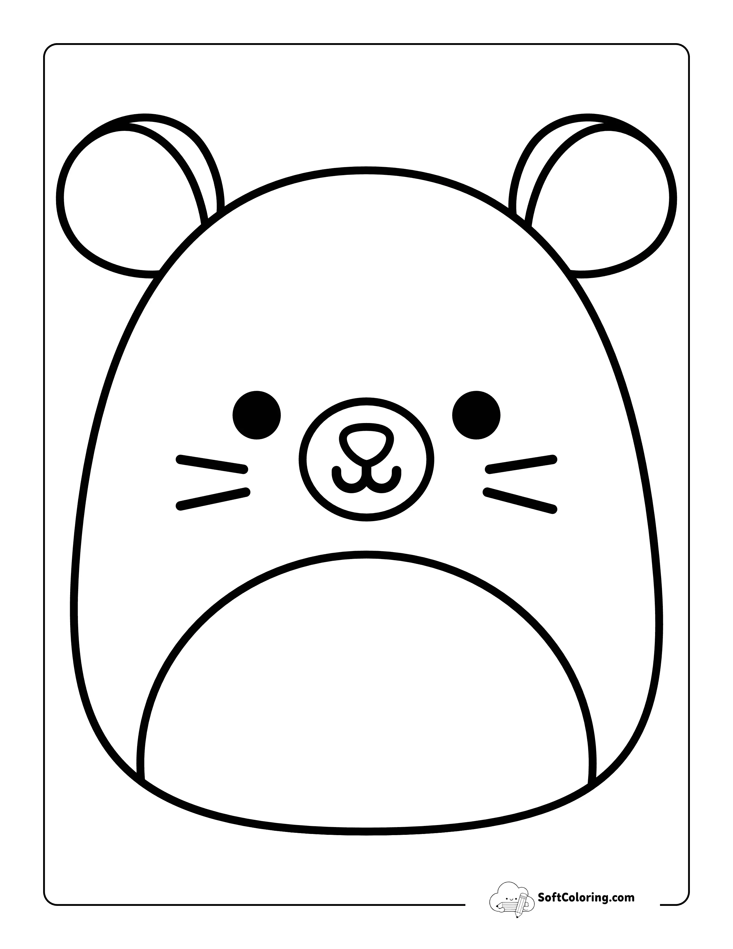 Mouse Squishmallow-Inspired Coloring Page For Kids