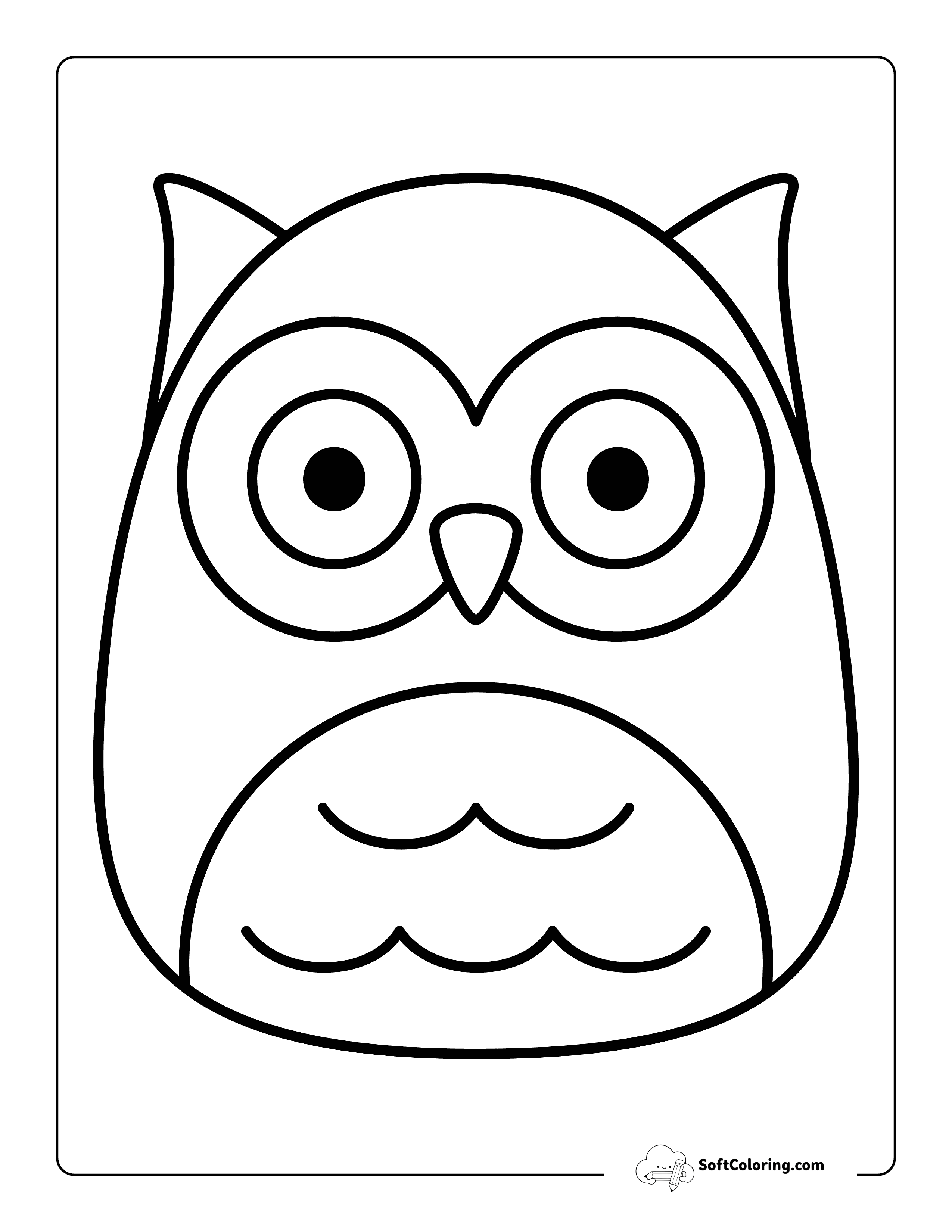 Owl Squishmallow-Inspired Coloring Page