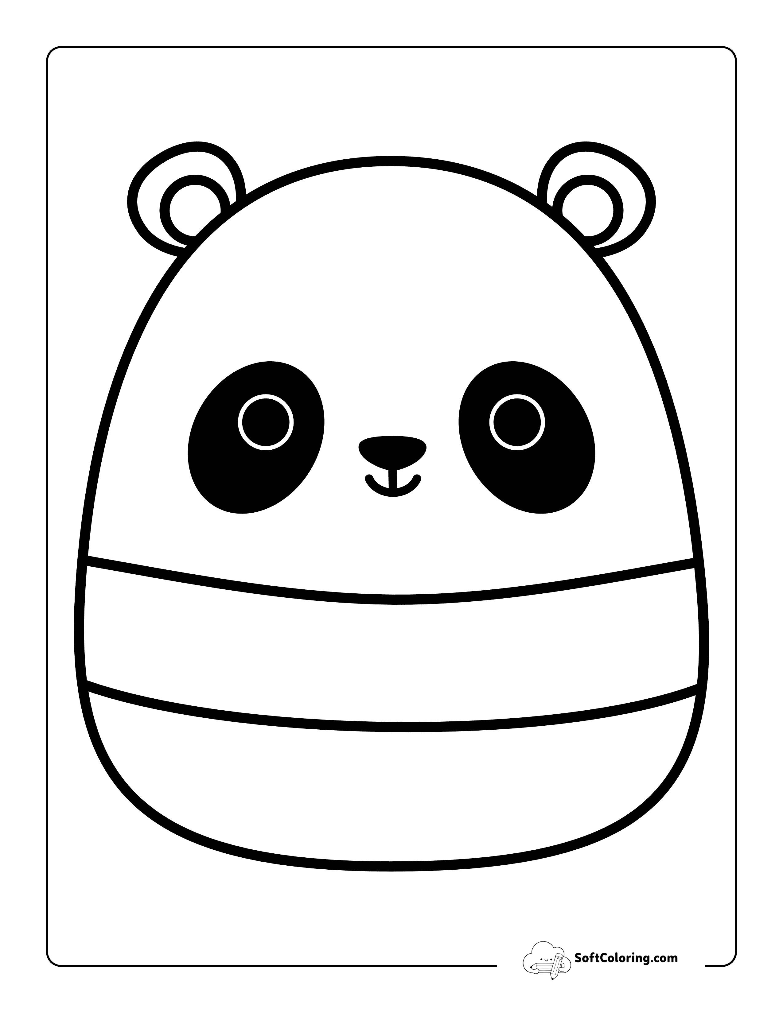 Panda Squishmallow-Inspired Coloring Sheet Printable