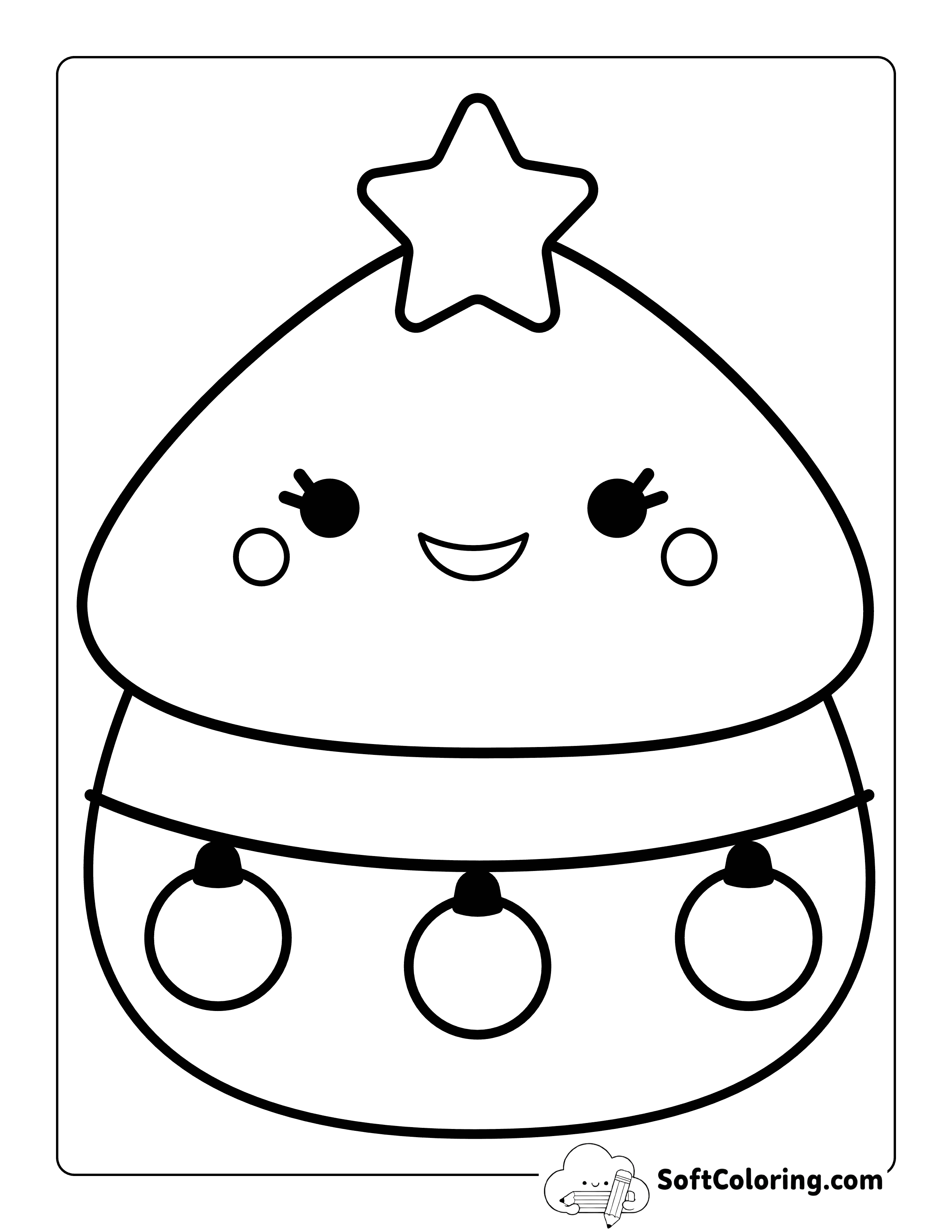 Coloring Page Inspired by Christmas Tree Squishmallow