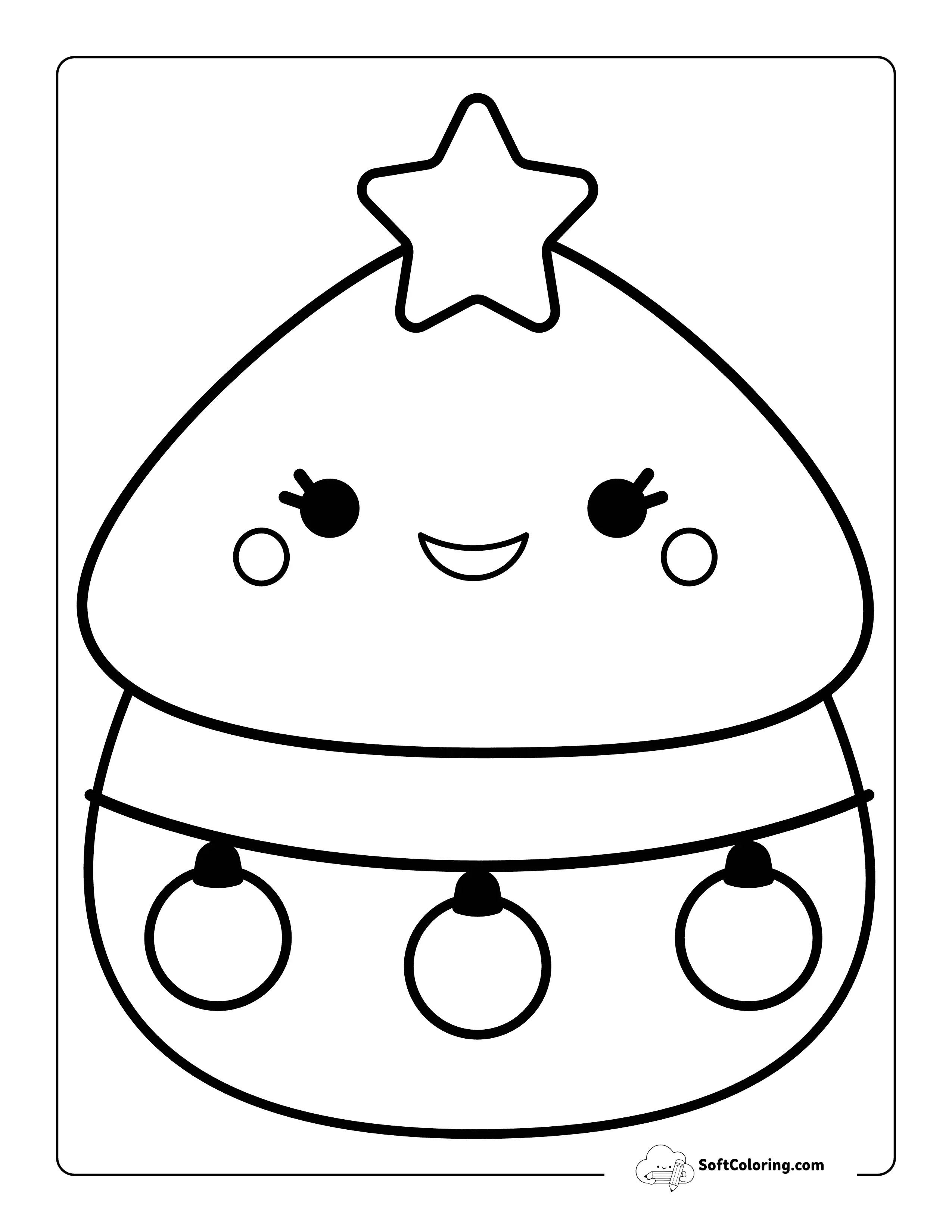 Coloring Page Inspired By Christmas Tree Squishmallow