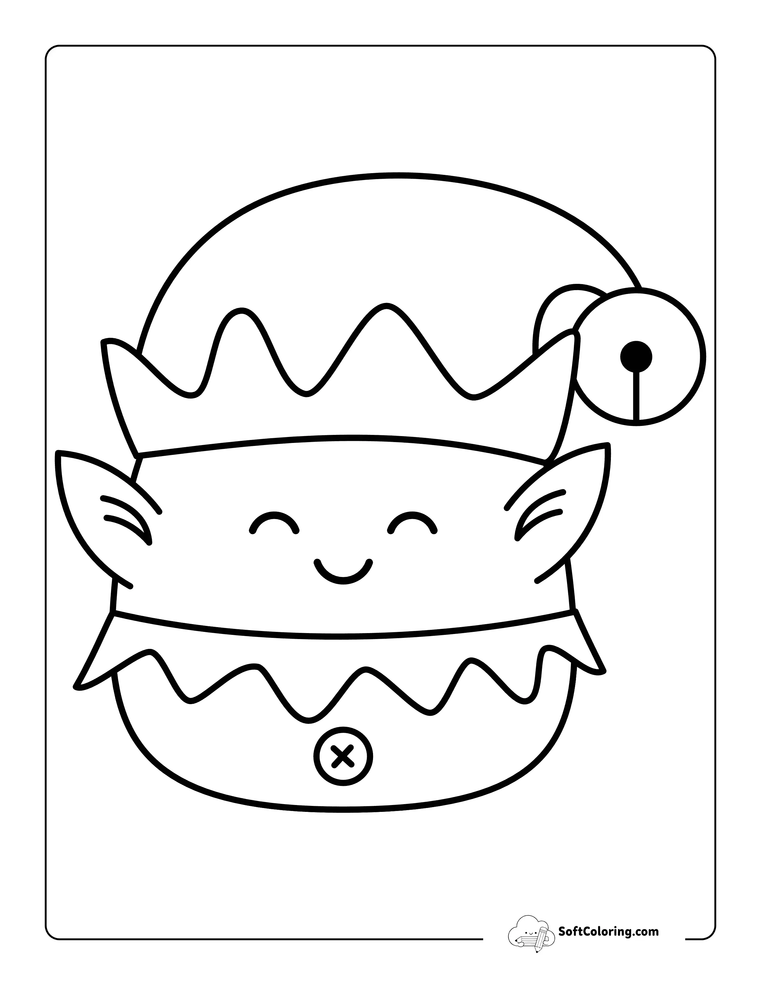 Elf Christmas Squishmallow-Inspired Drawing For Kids To Color