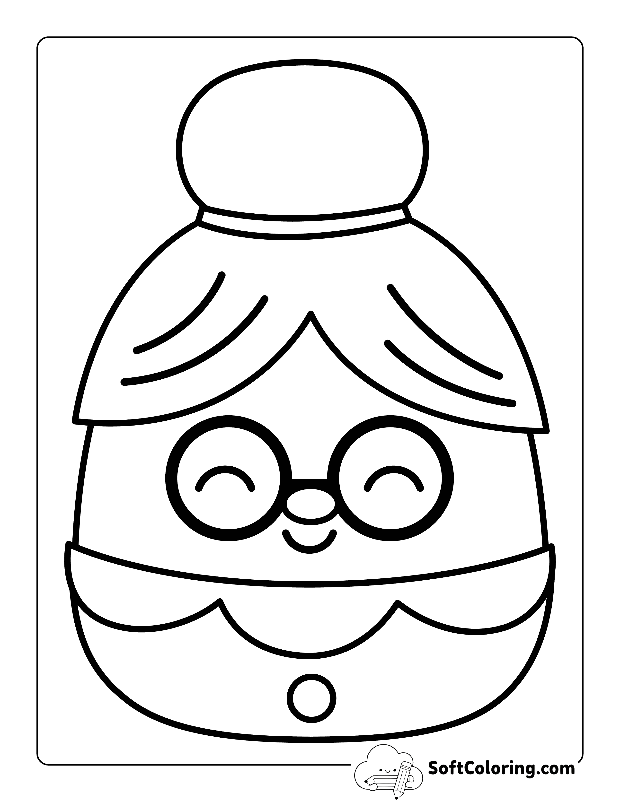 Cute Mrs. Claus Christmas Squishmallow-Inspired Coloring Sheet