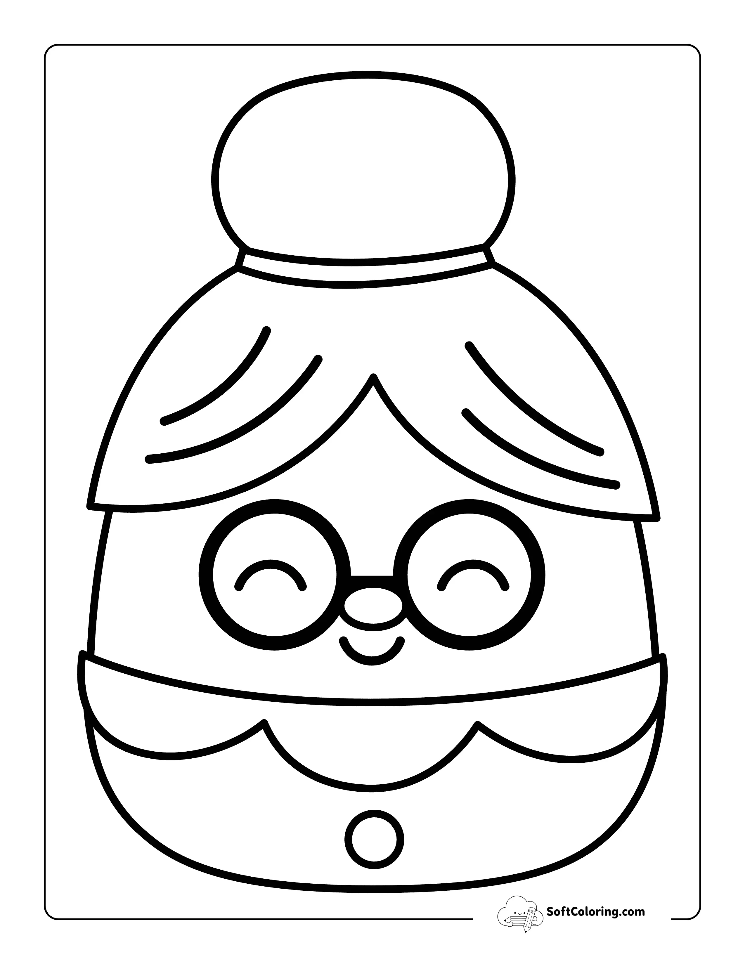 Cute Mrs. Claus Christmas Squishmallow-Inspired Coloring Sheet