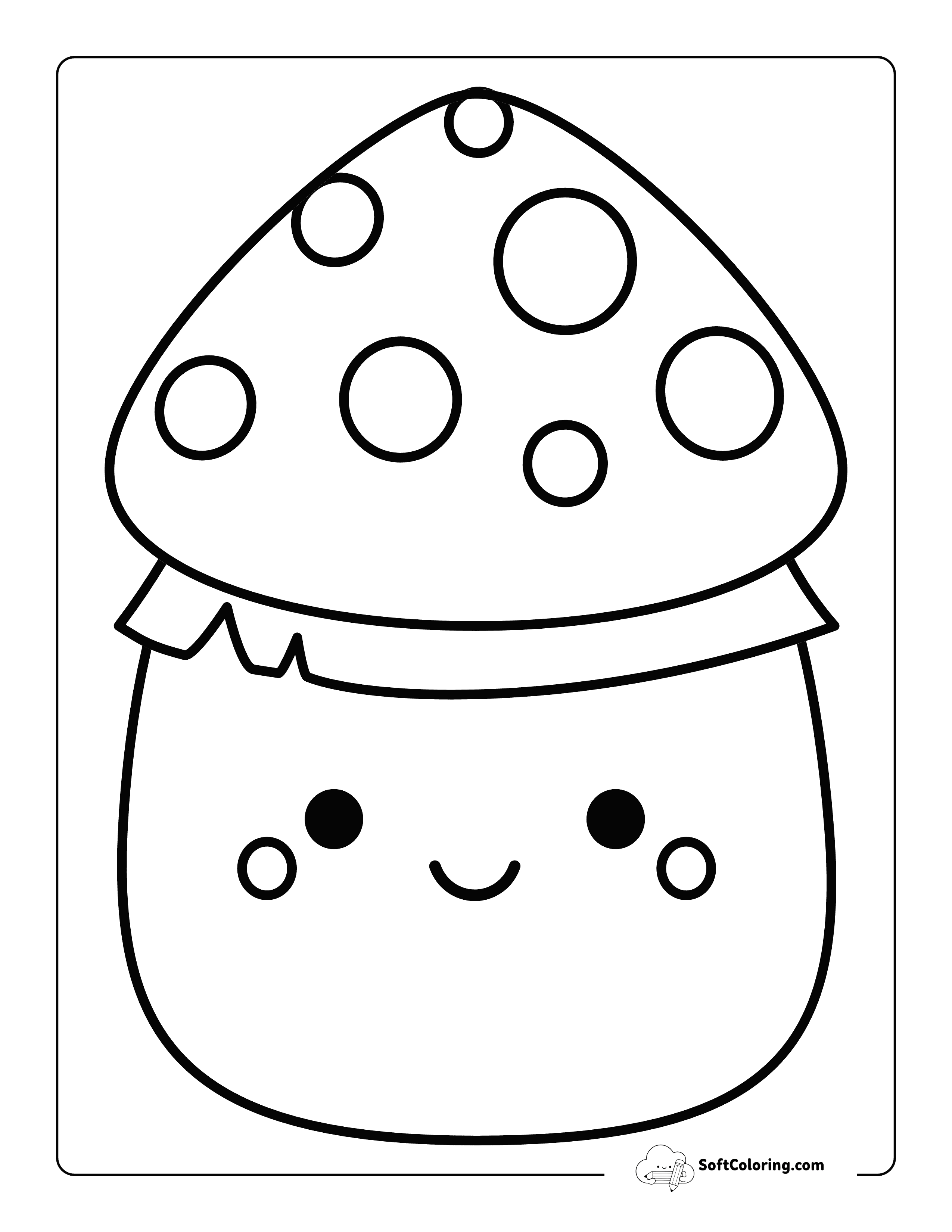 Printable Coloring Page Inspired By Mushroom Squishmallow