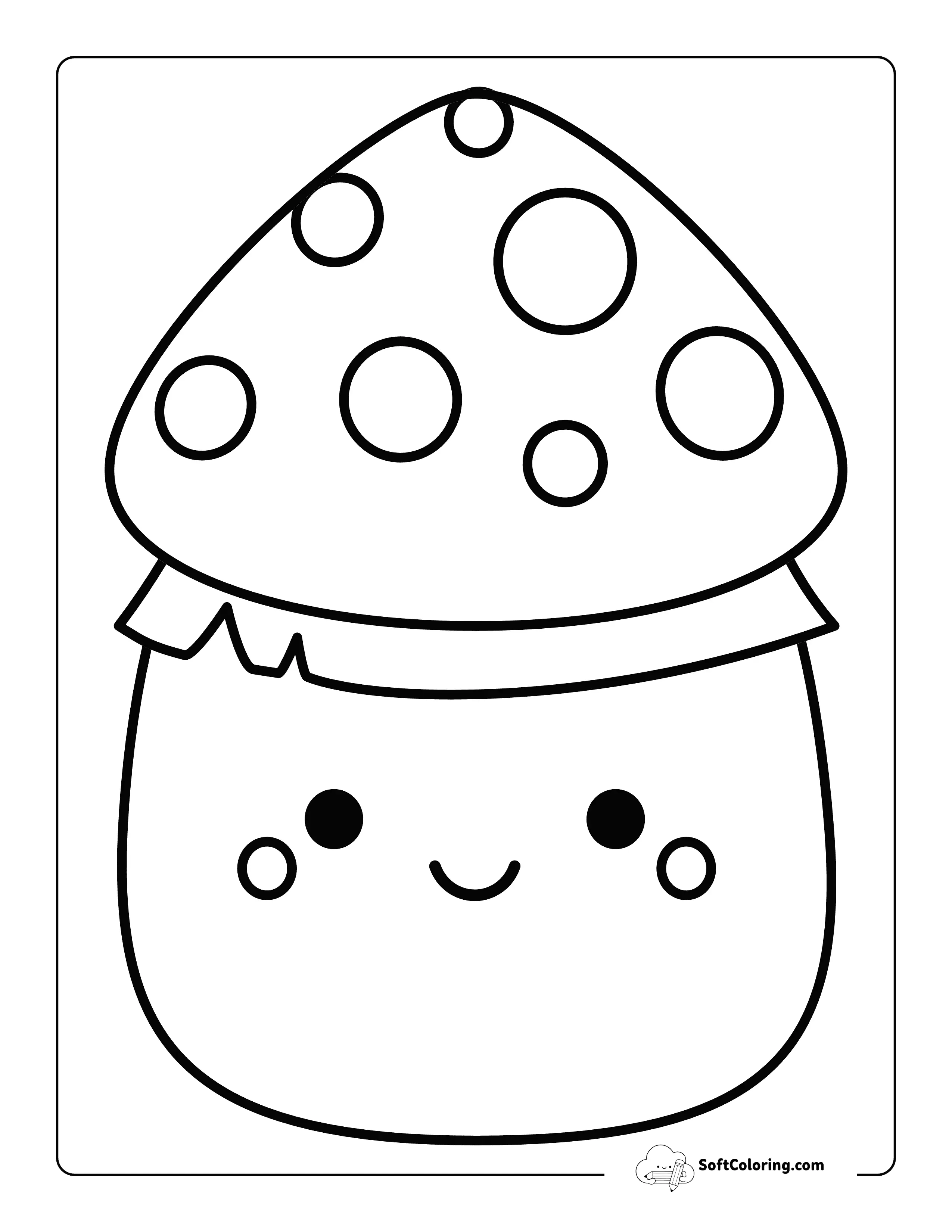 Printable Coloring Page Inspired By Mushroom Squishmallow