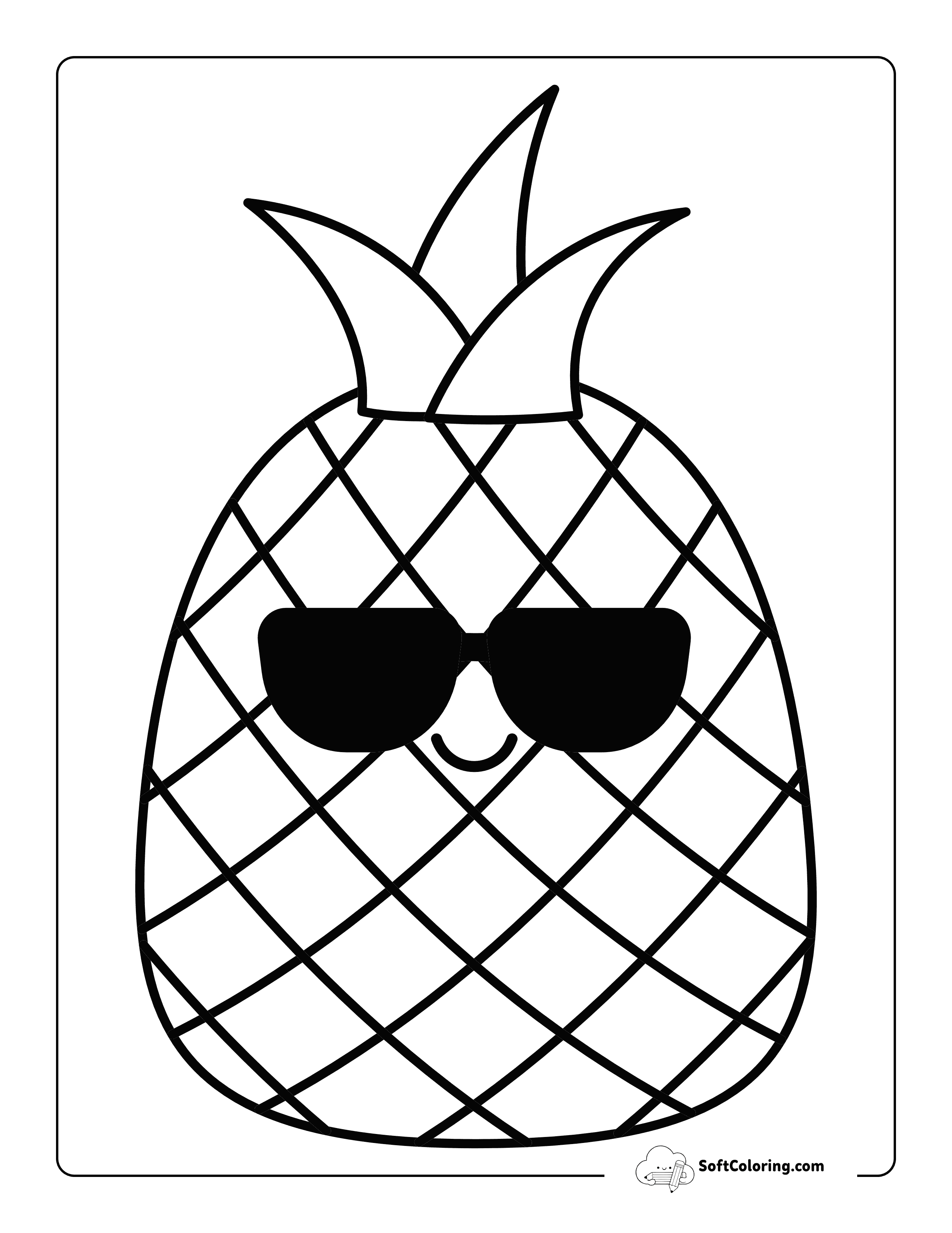 Cool Pineapple Squishmallow-Inspired Food Coloring Sheet