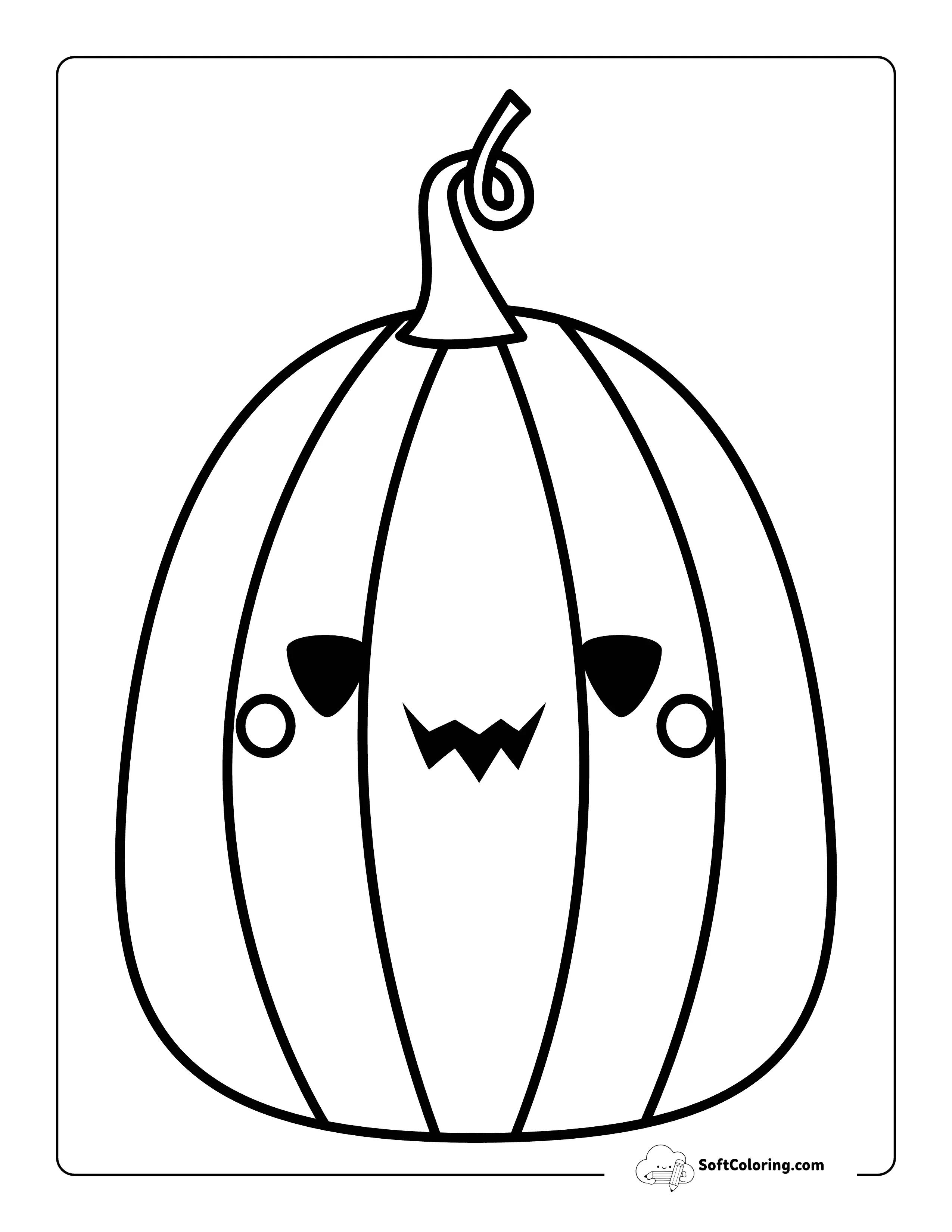 Jack O Lantern Halloween Squishmallow-Inspired Coloring Sheet