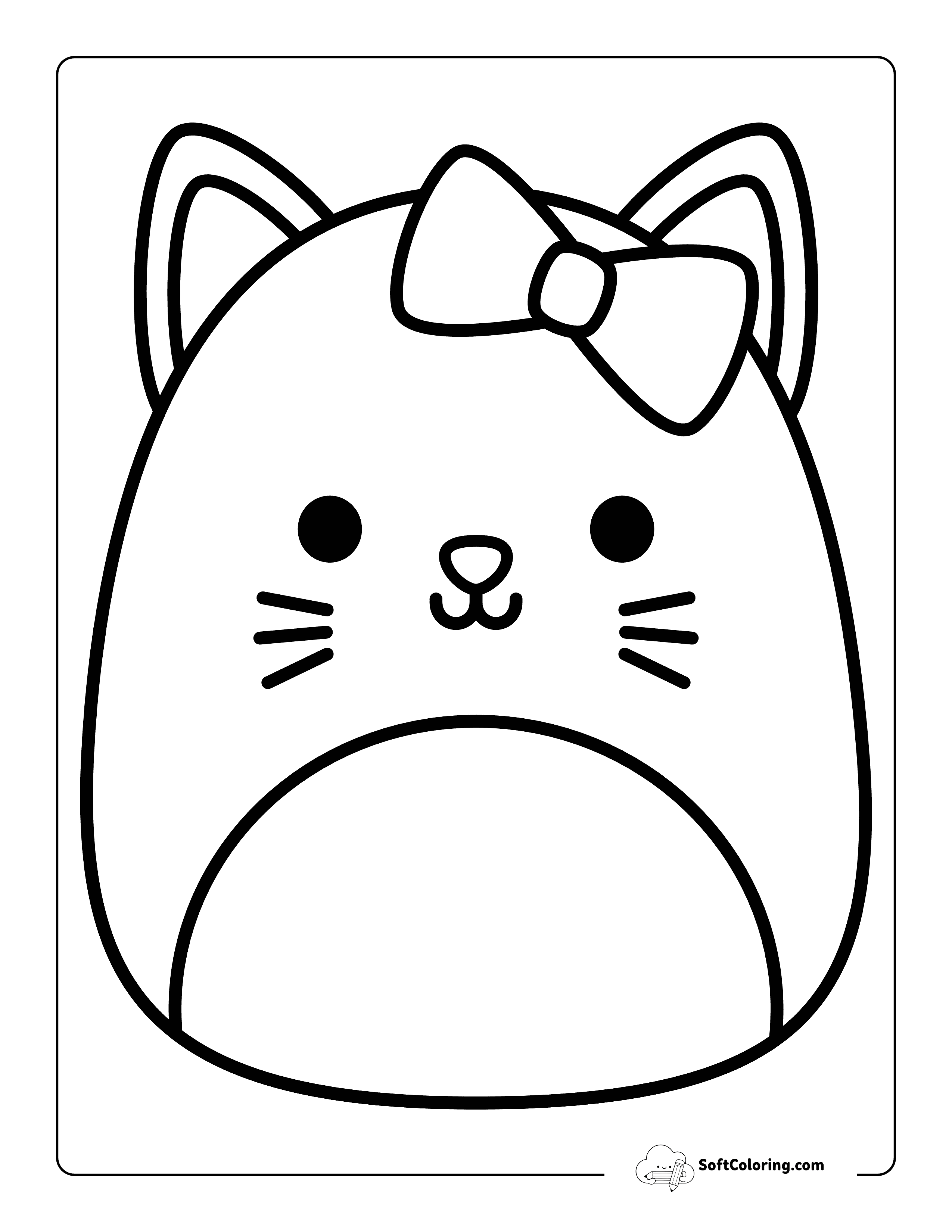 Coloring Page Inspired By Hello Kitty Squishmallow