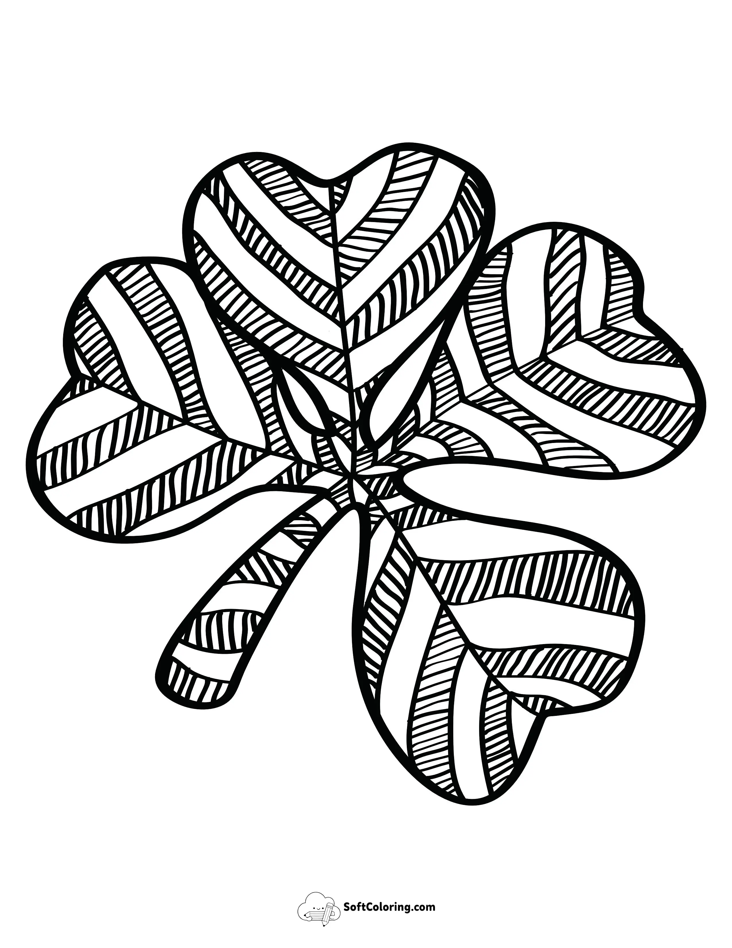 Patterned Shamrock Picture To Color