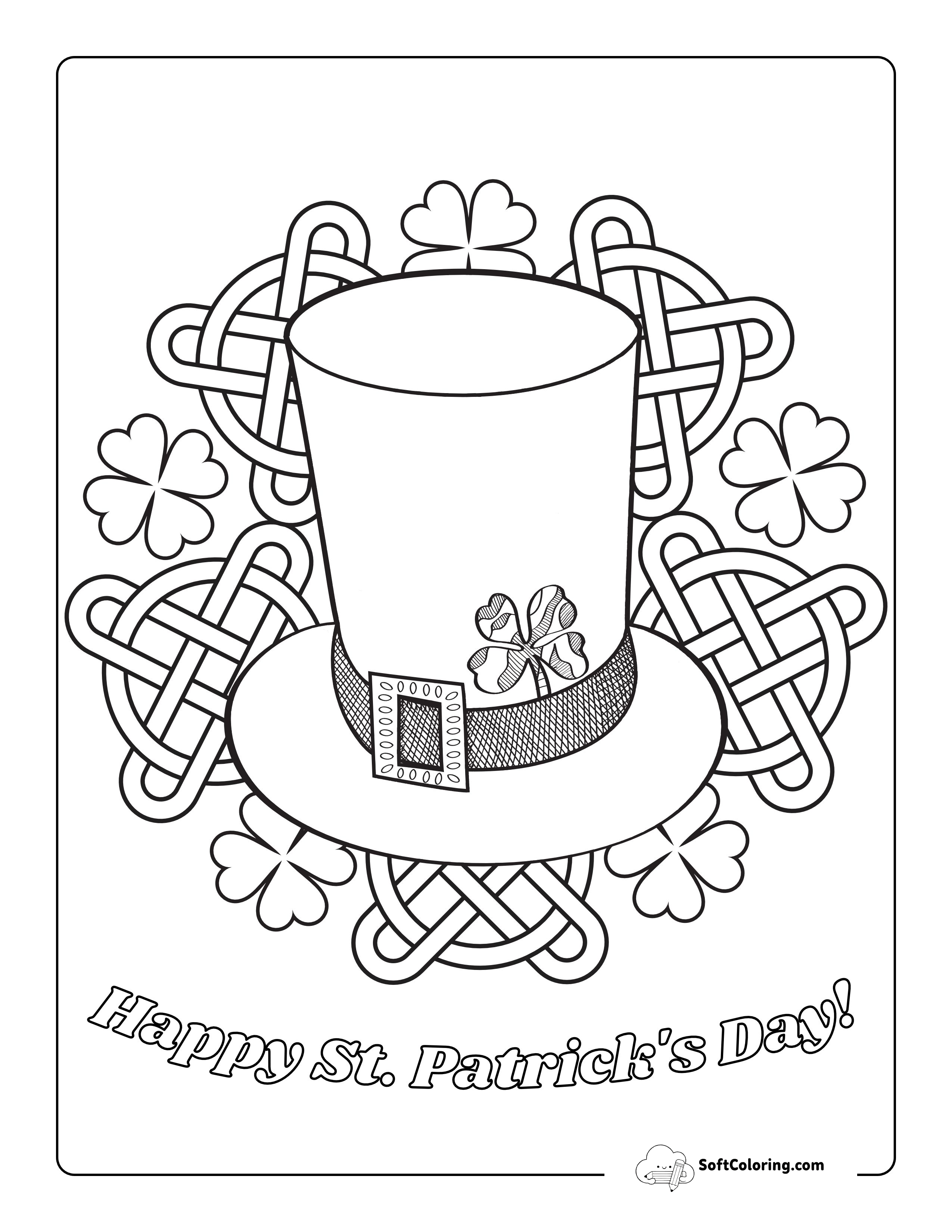 Saint Patrick's Day Celtic Knot Coloring Page