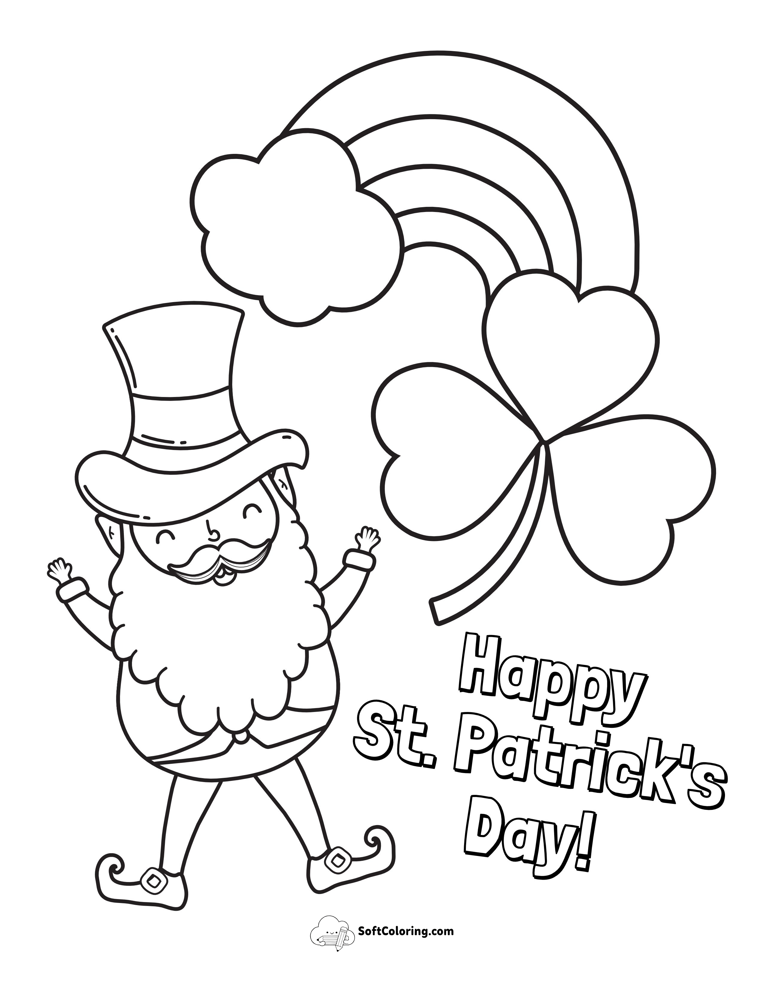 "Happy St. Patrick's Day" Coloring Sheet For Kids