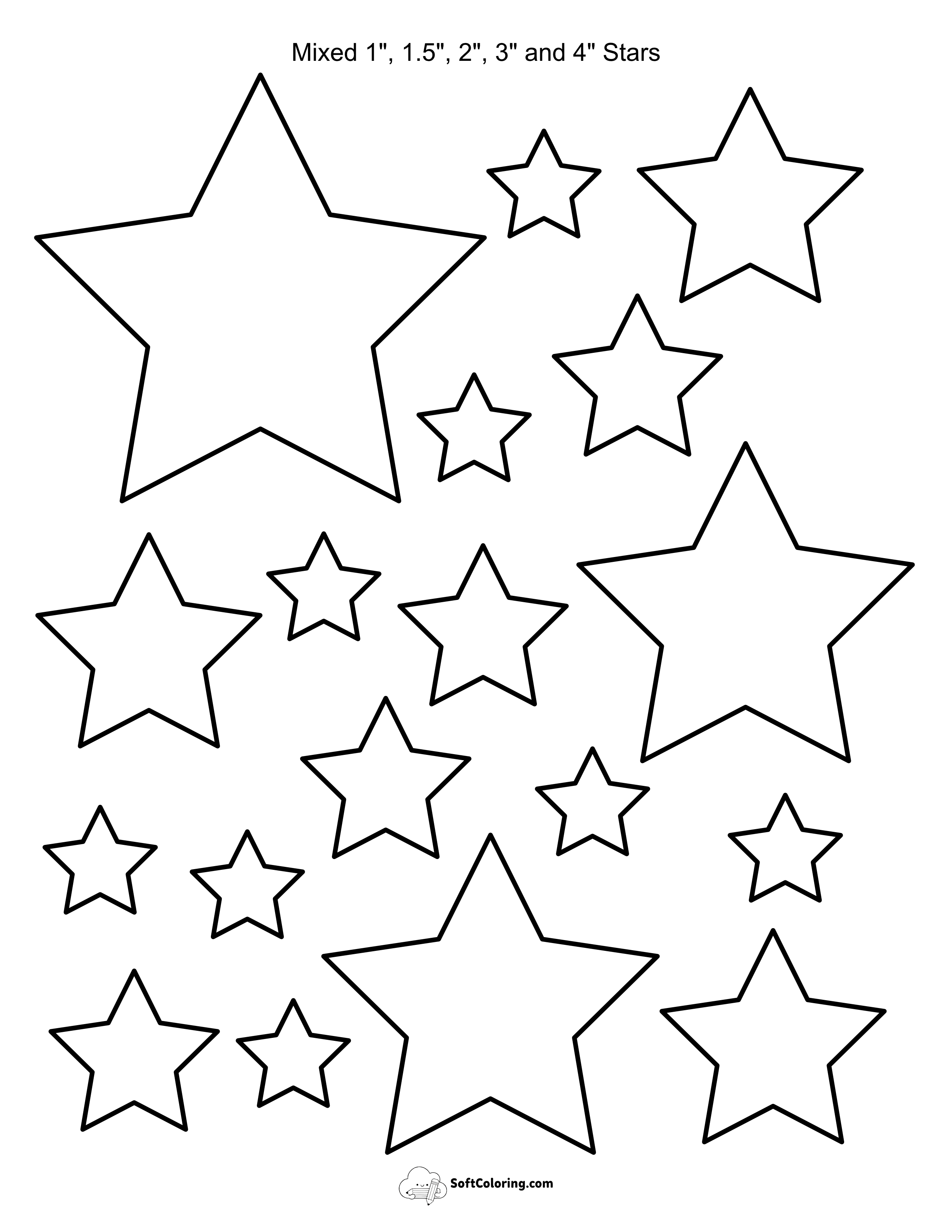 Mixed Sizes Star Shapes