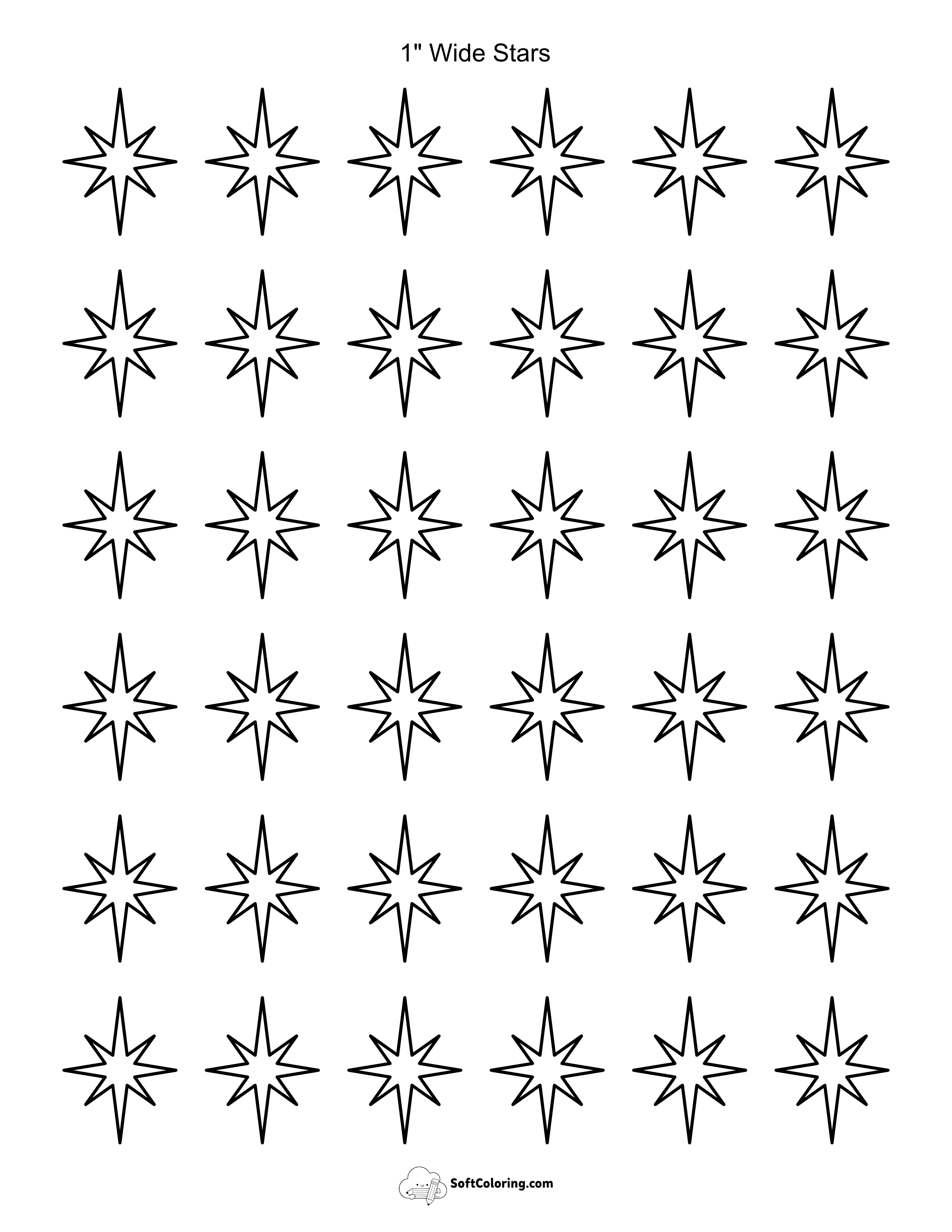 1" Christmas Star Outline