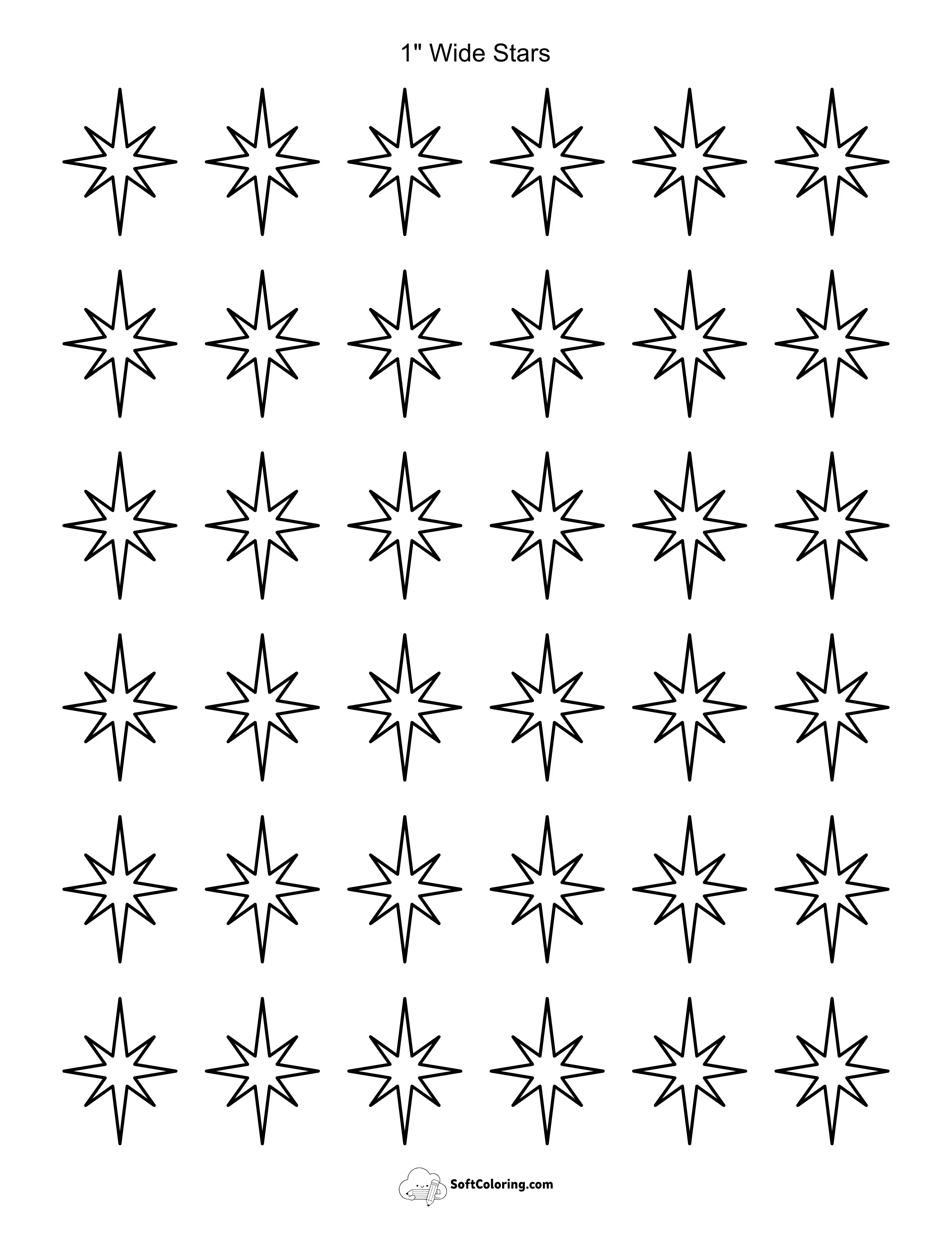 1" Christmas Star Outline