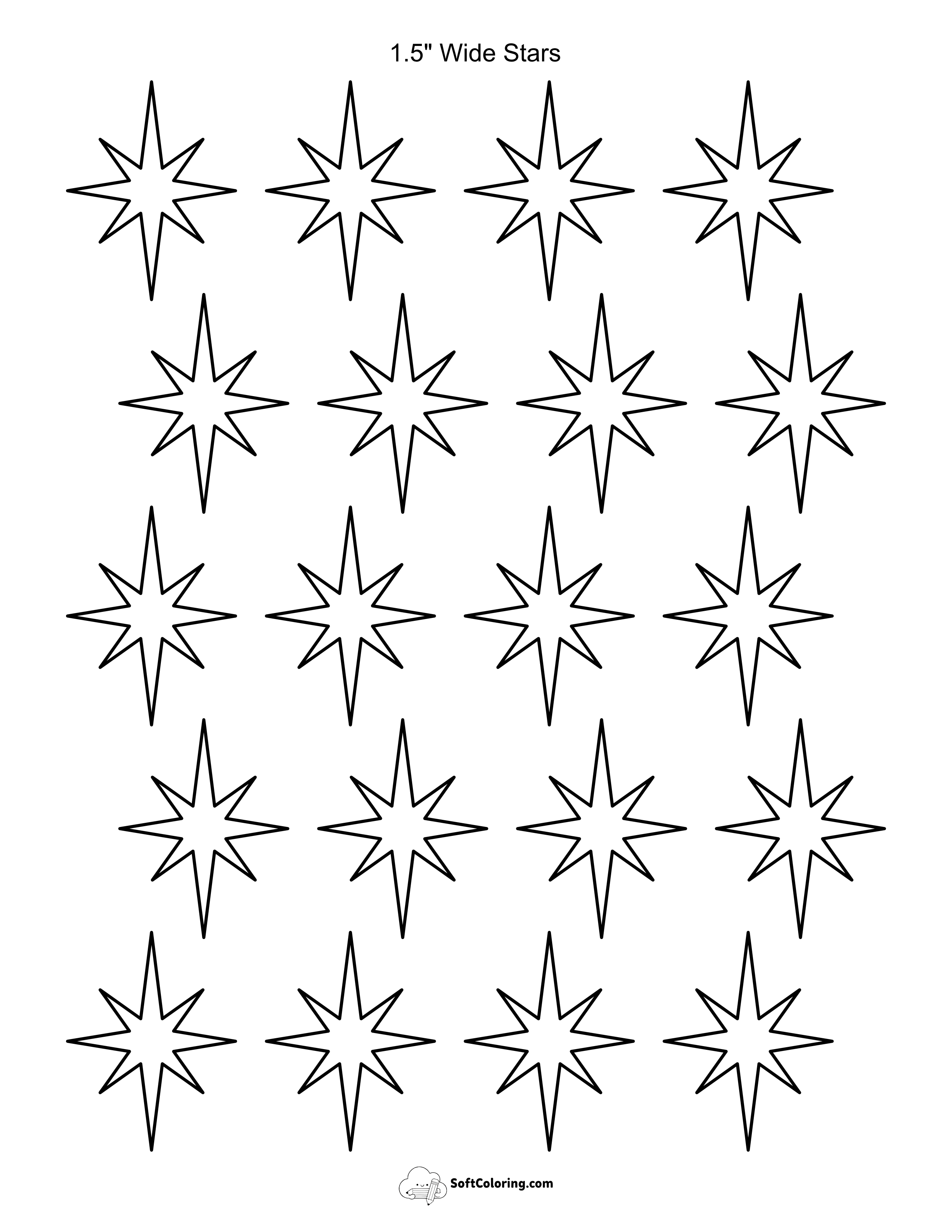 1.5" Christmas Star Template