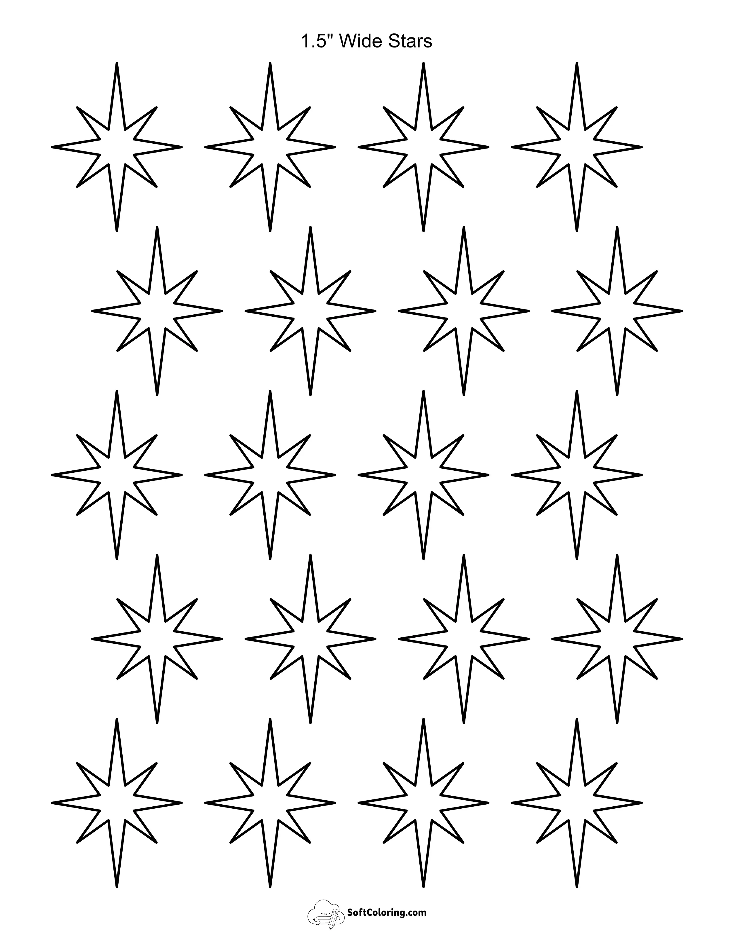 1.5" Christmas Star Template