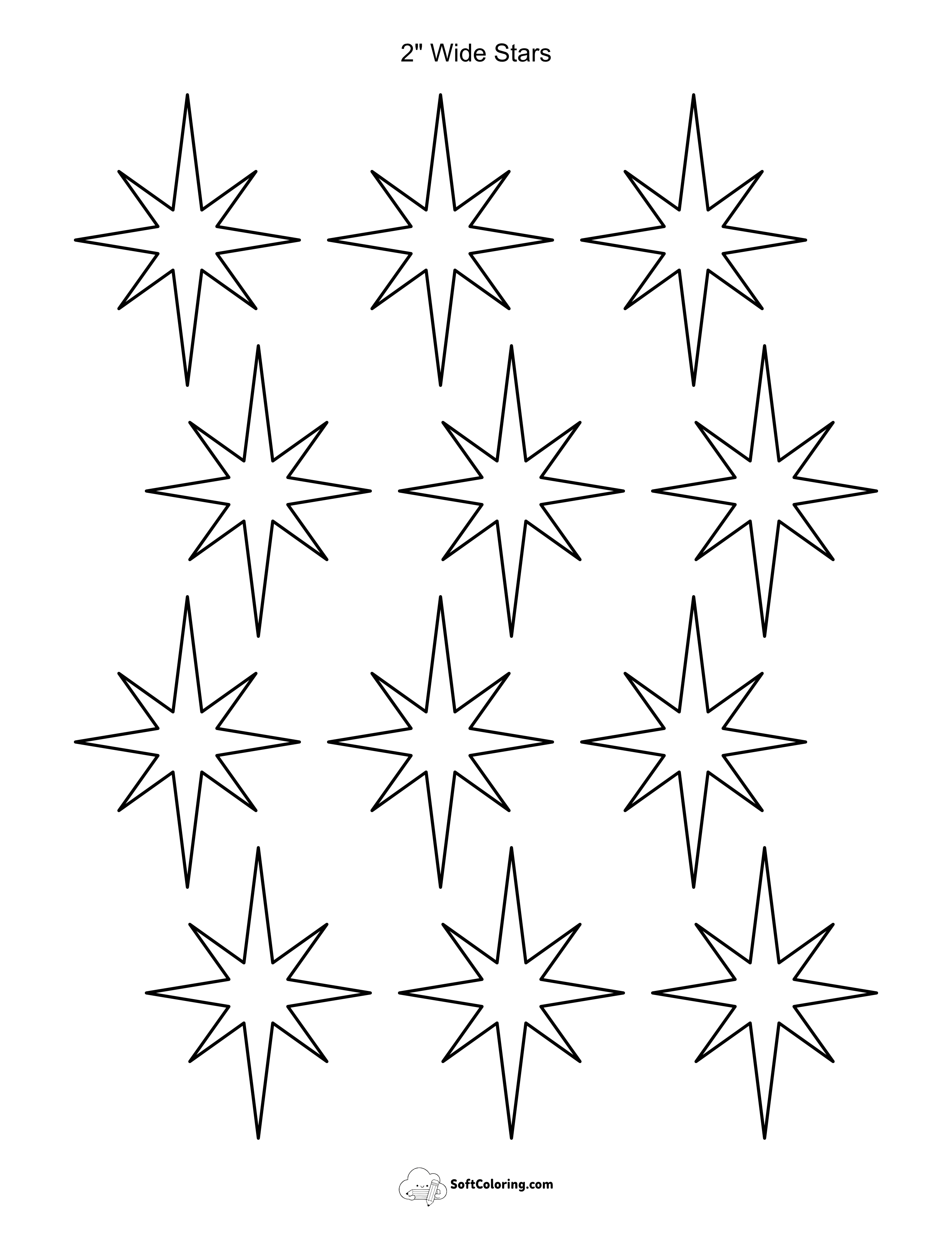 2" Christmas Star Shapes