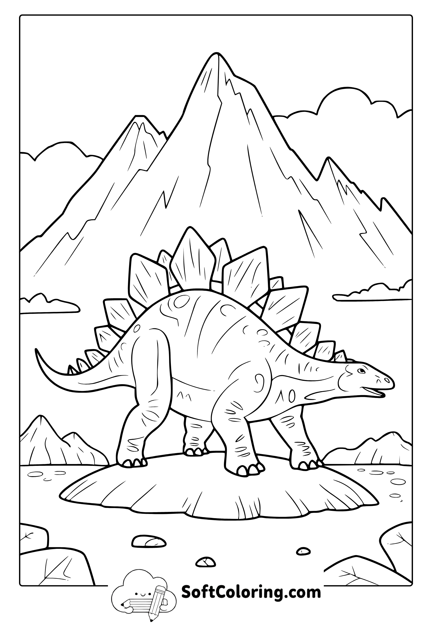 stegosaurus dinosaur coloring page