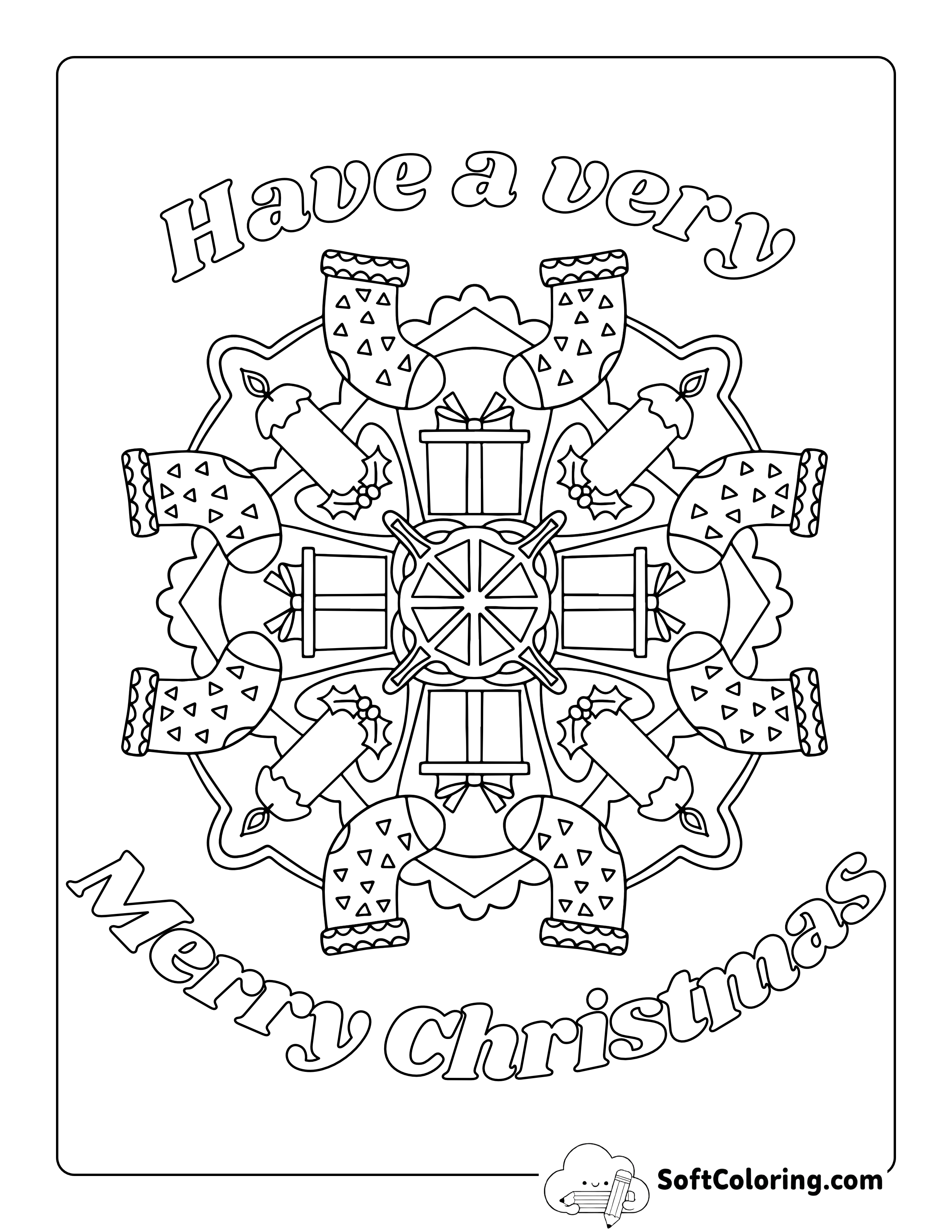 Christmas Mandala Coloring Page