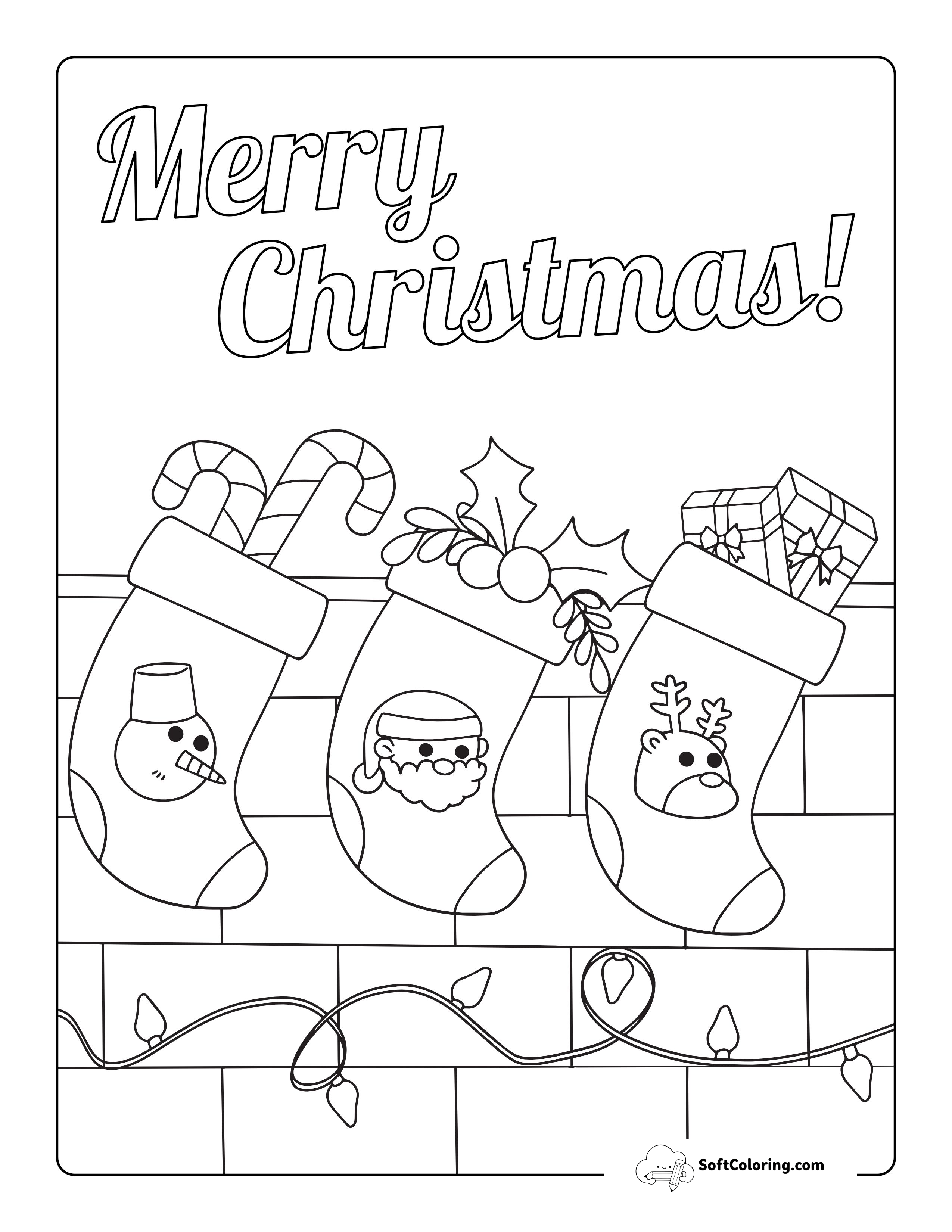 "Merry Christmas" Picture To Color