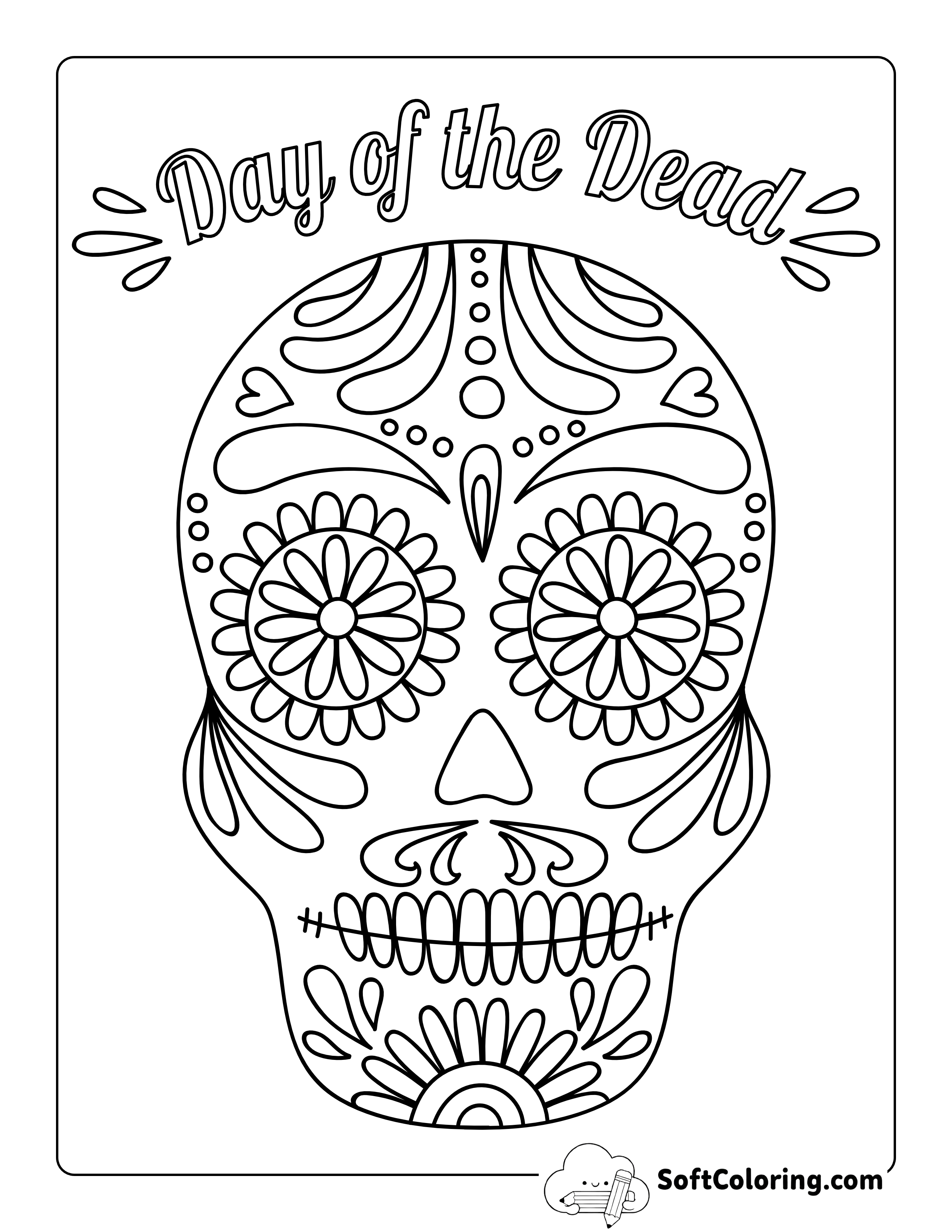 "Day of the Dead" Printable Sugar Skull to Color