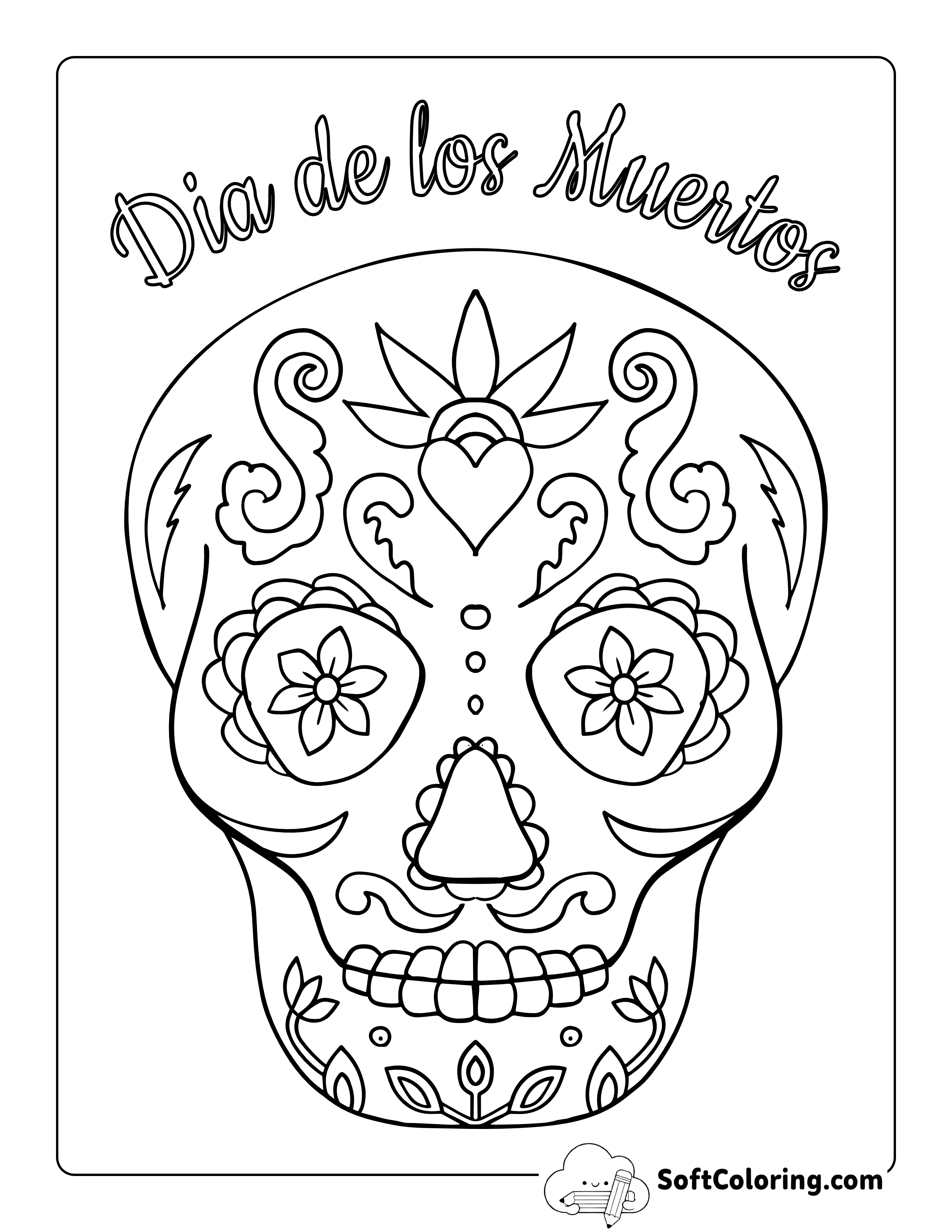 "Dia De Los Muertos" Sugar Skull to Color