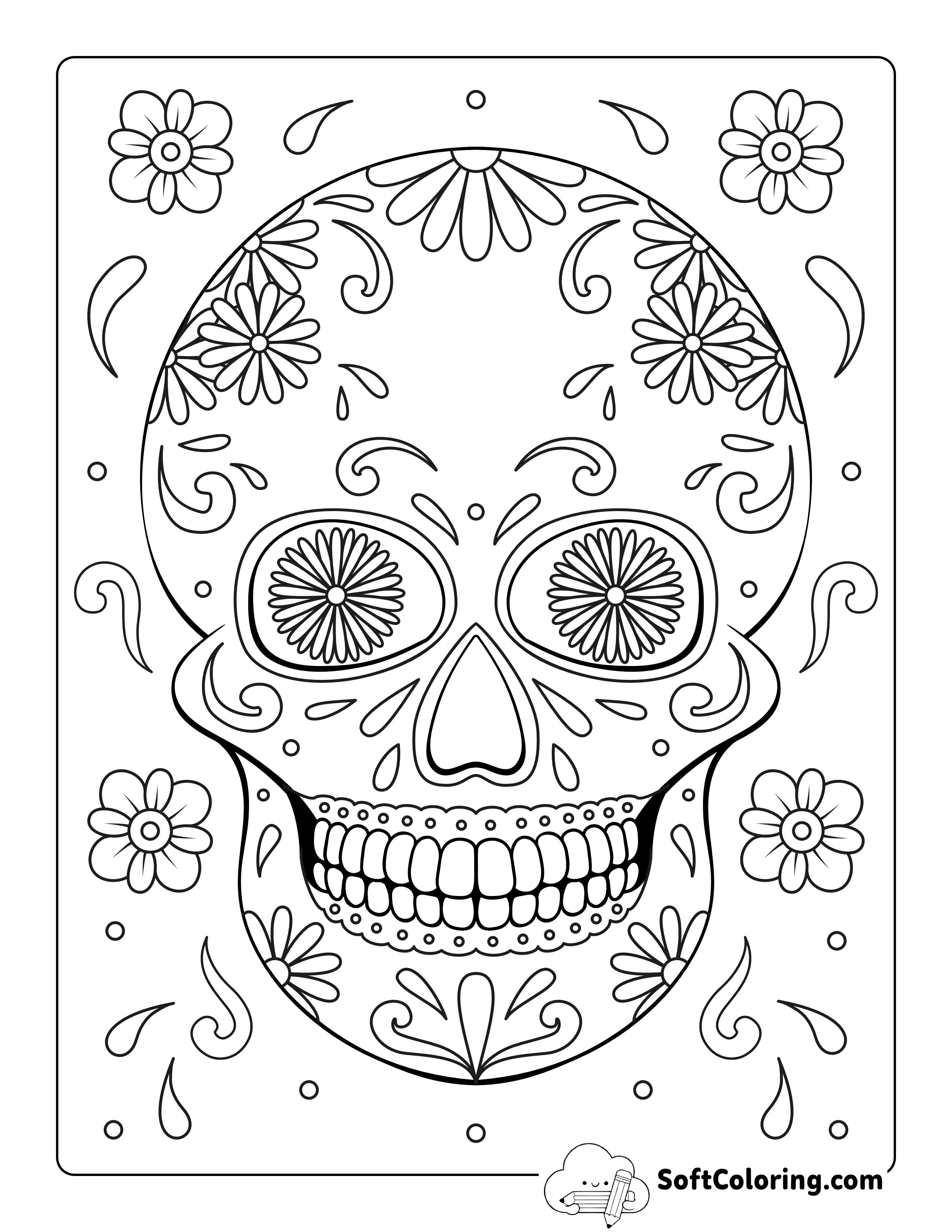 Sugar Skull Picture to Color
