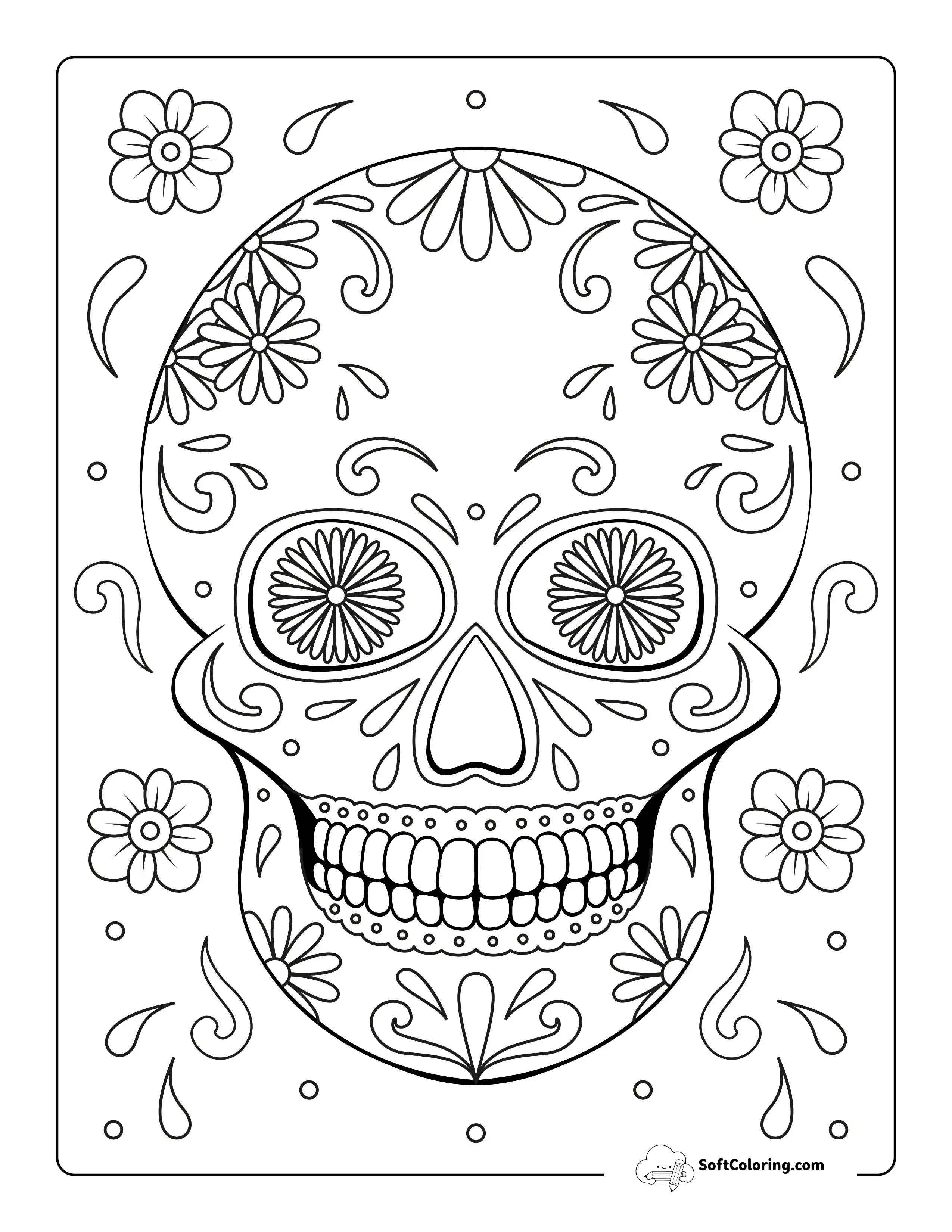 Sugar Skull Picture To Color