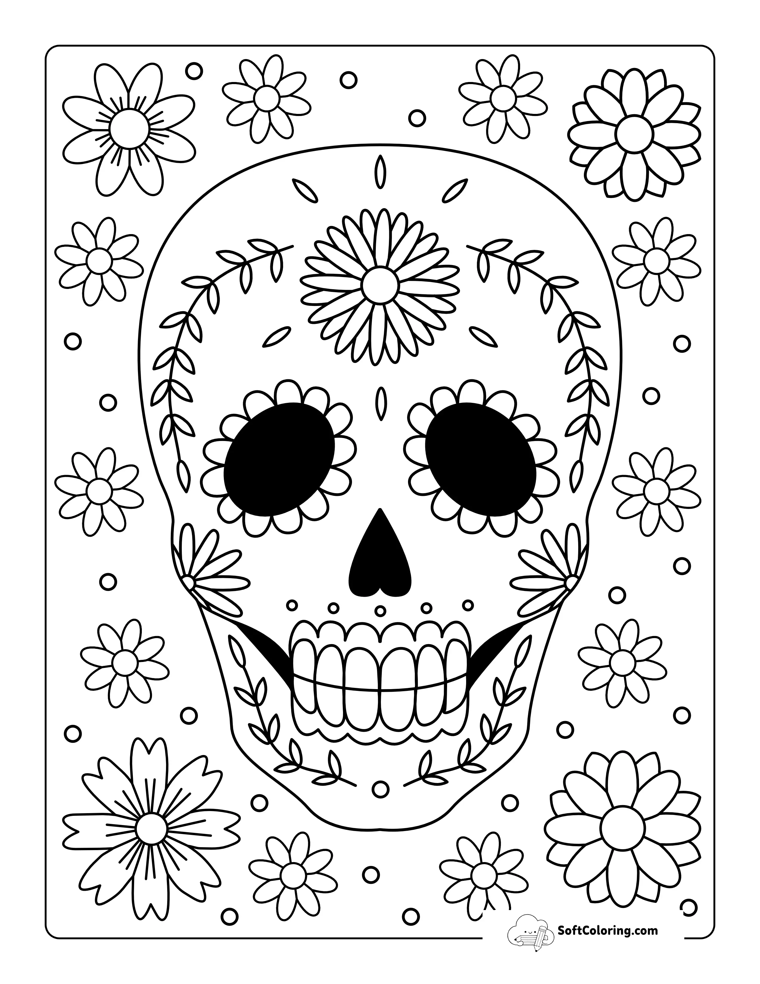 Halloween Sugar Skull Coloring Page