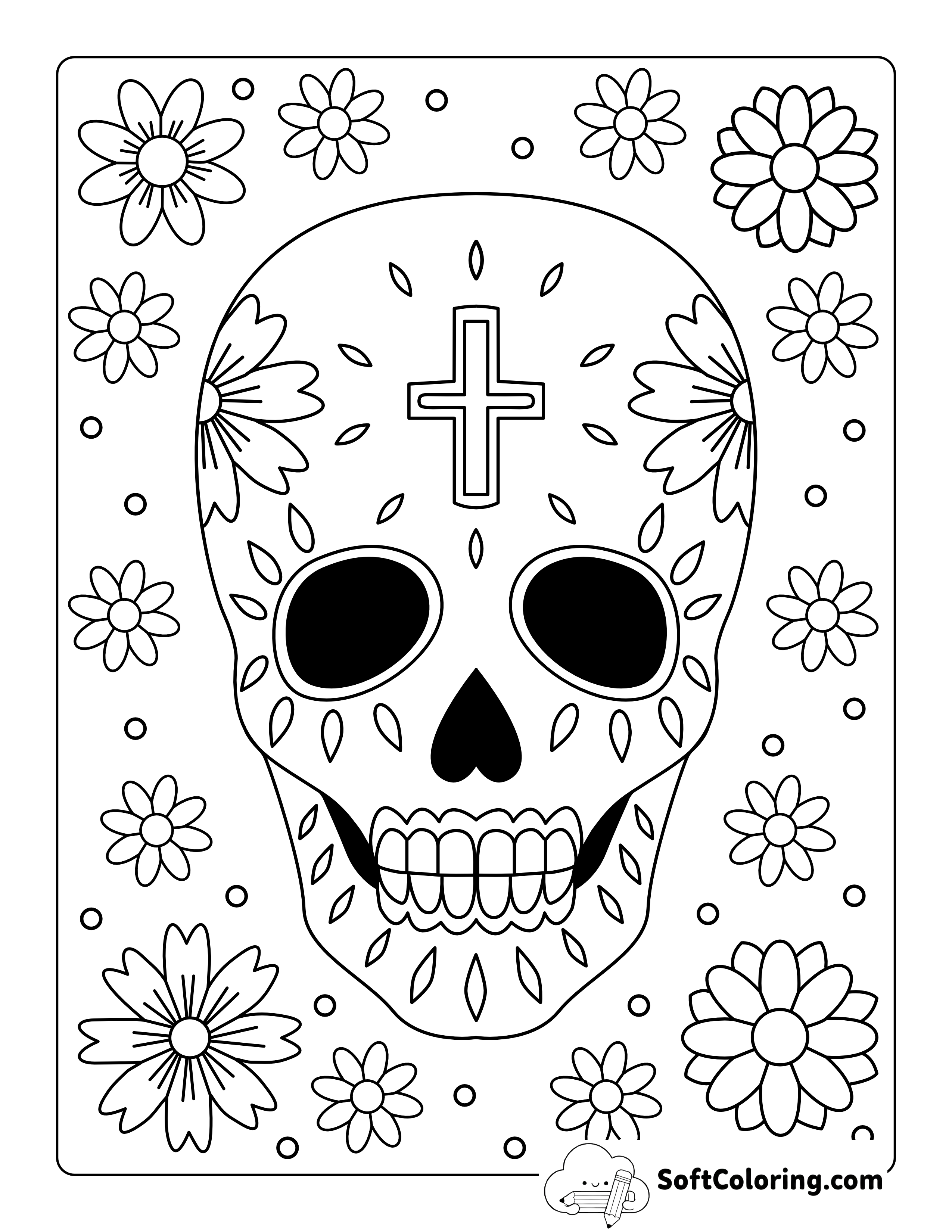 Sugar Skull Coloring Page Printable