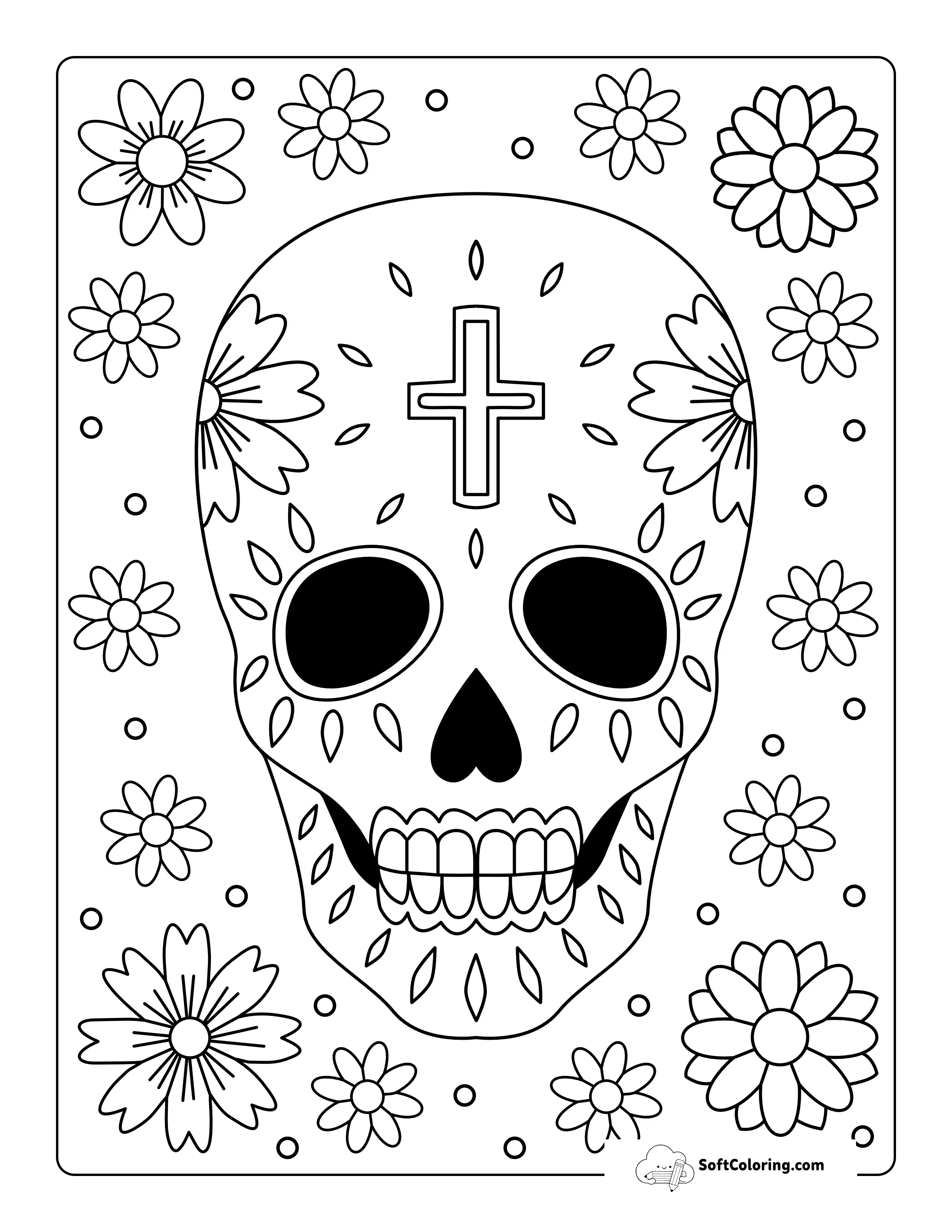 Sugar Skull Coloring Page Printable