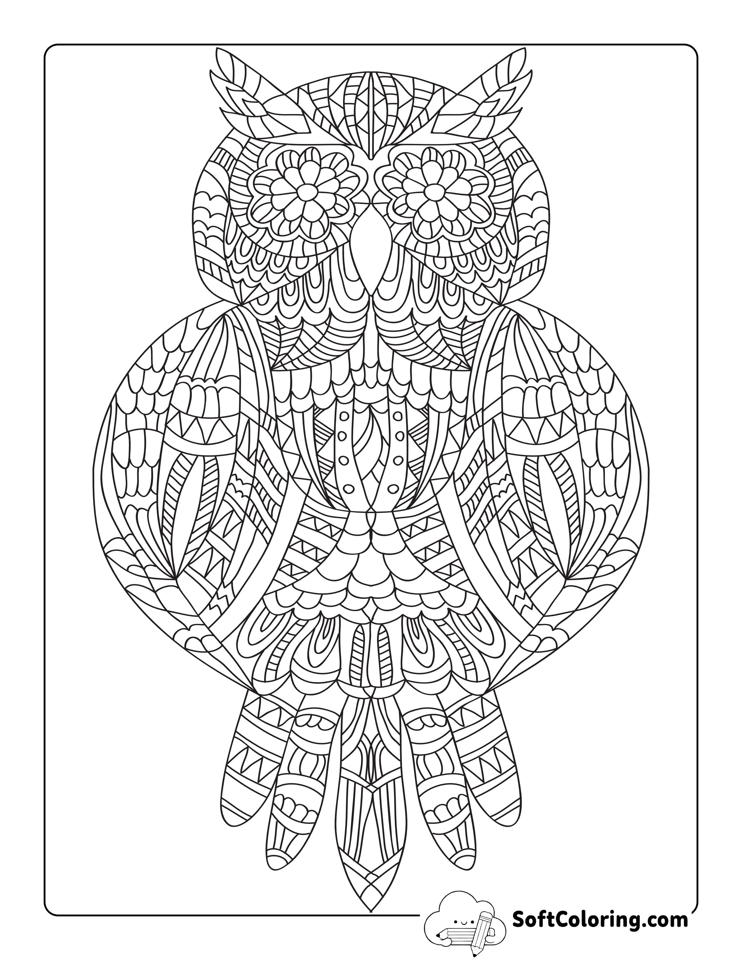 NEW! Sugar Skull Owl Mandala Coloring Page